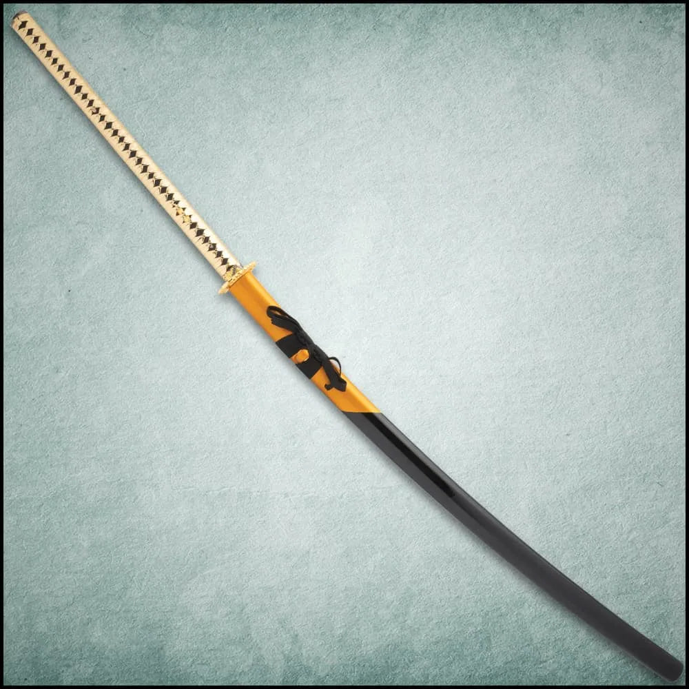 Shinwa Golden Knight Odachi sword with 35.5-inch carbon blade and koi tsuba for collection