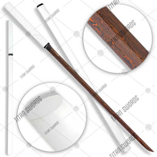 Premium Shinwa Handmade Shirasaya Katana Damascus Sword with damascus steel.