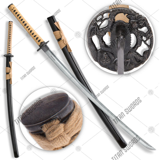 Premium Shinwa Makaku Handmade Katana Damascus Sword with damascus steel.