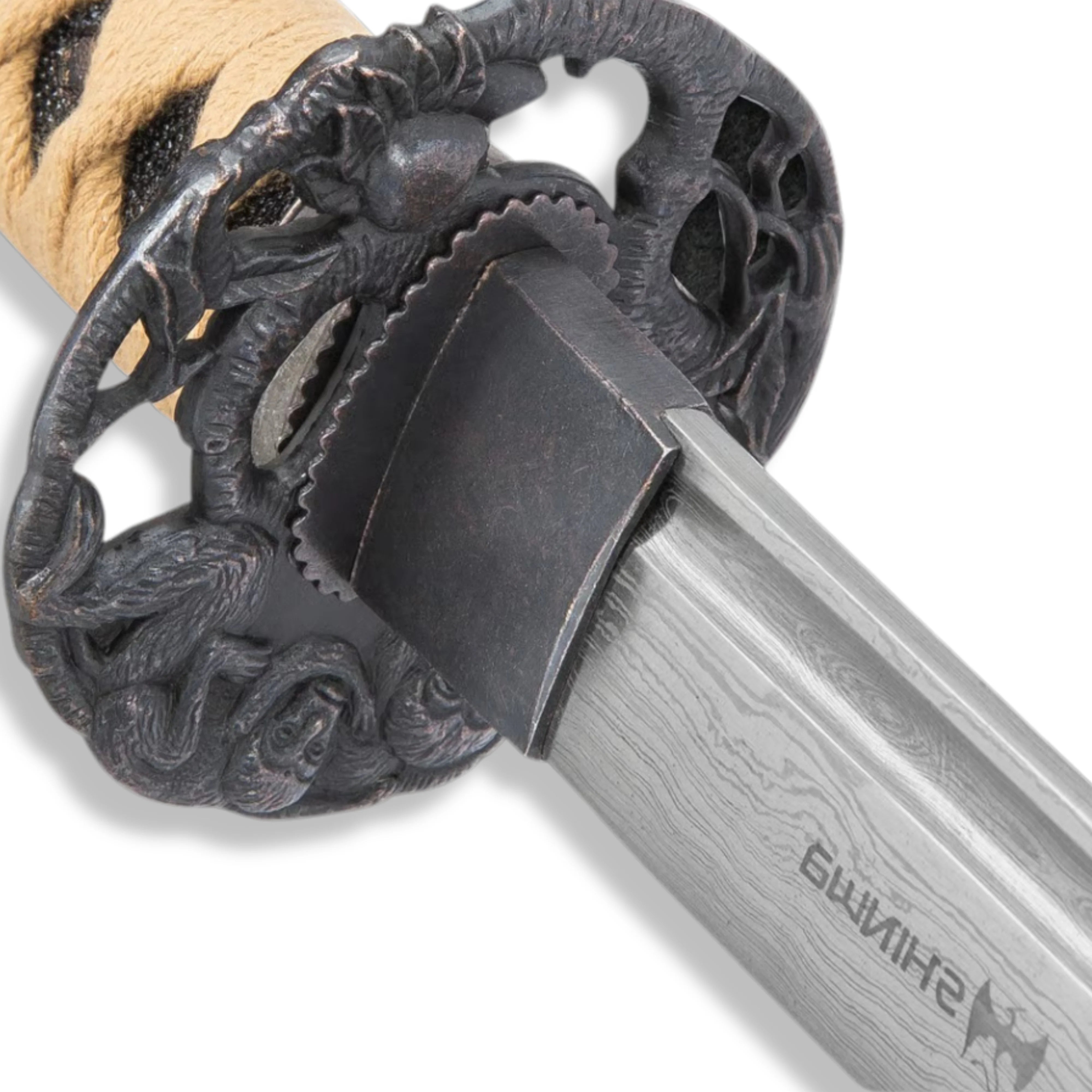 Premium Shinwa Makaku Handmade Katana Damascus Sword with damascus steel.