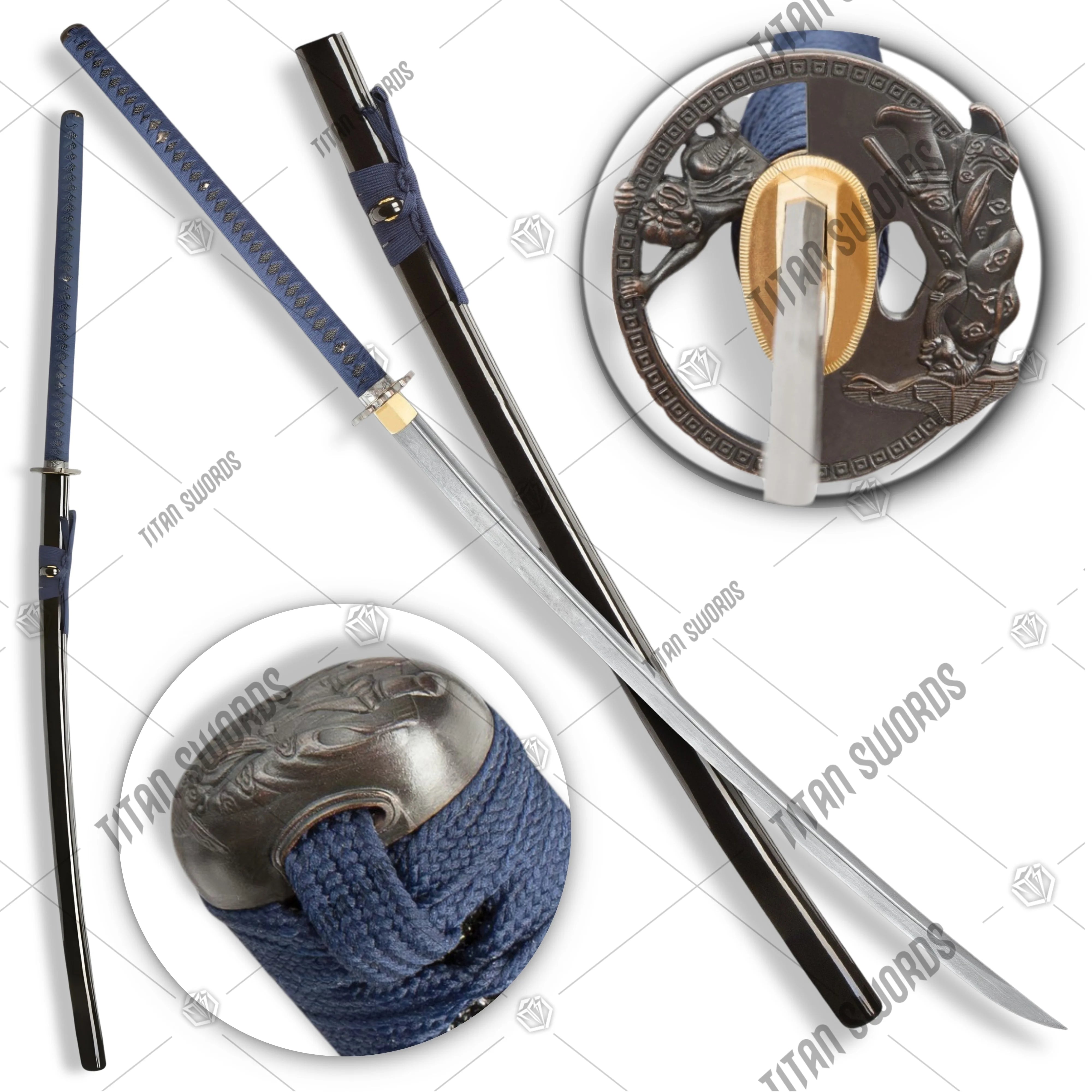 Premium Shinwa Monkey King Odachi Handmade Katana Damascus Sword with damascus steel.