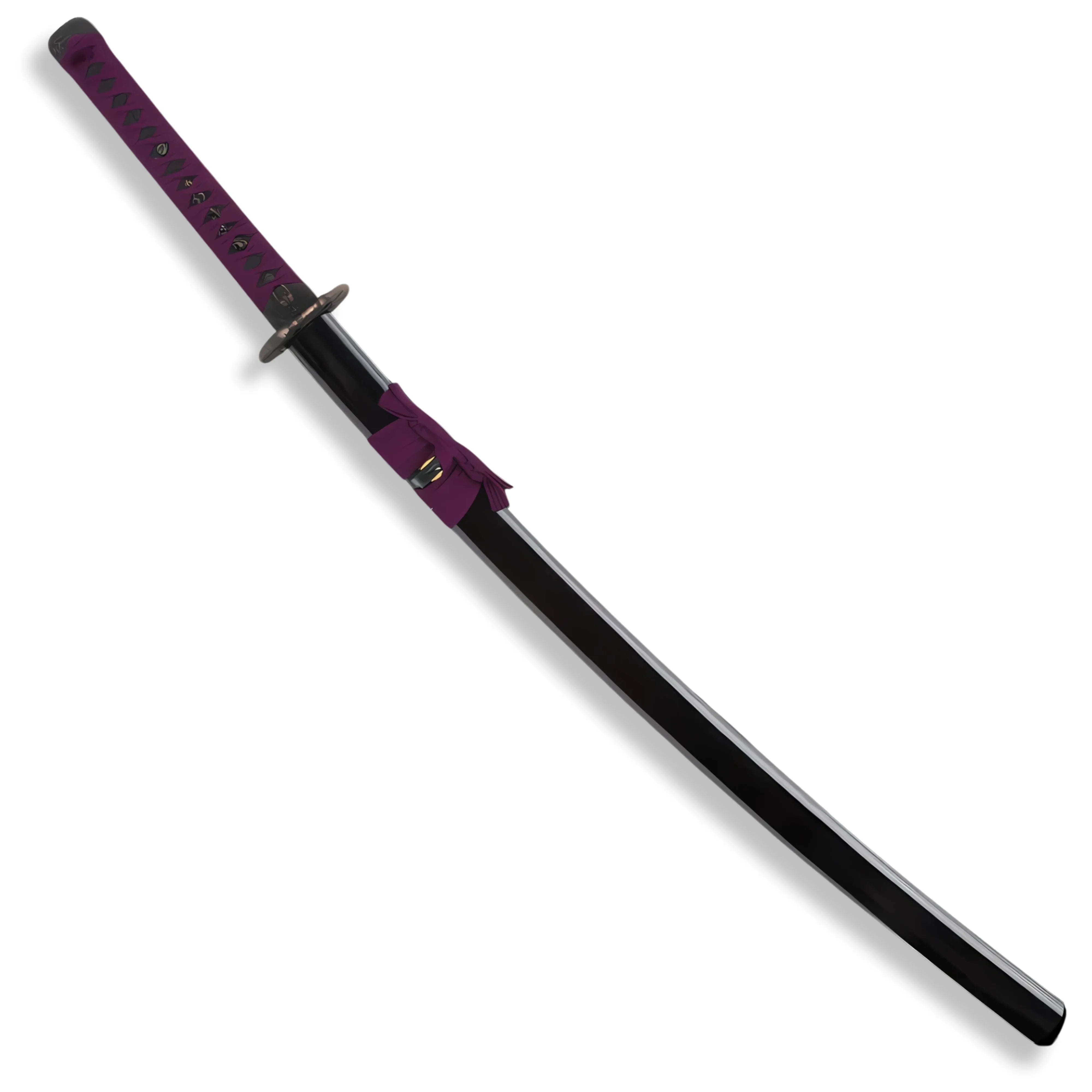 Premium Shinwa Regal Purple Katana Damascus Sword with damascus steel.