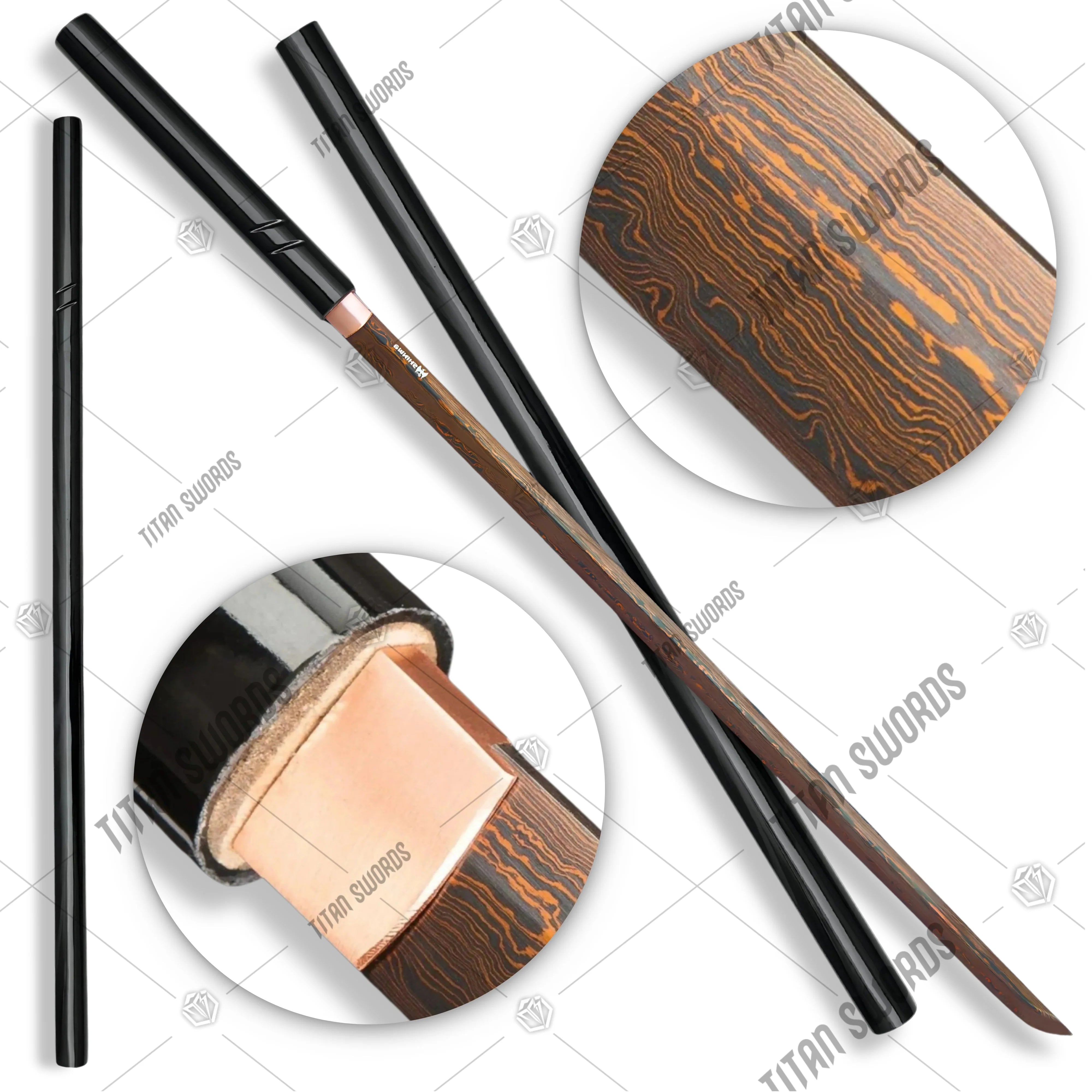 Premium Shinwa SilkSting Shirasaya Handmade Katana Damascus Sword with damascus steel.