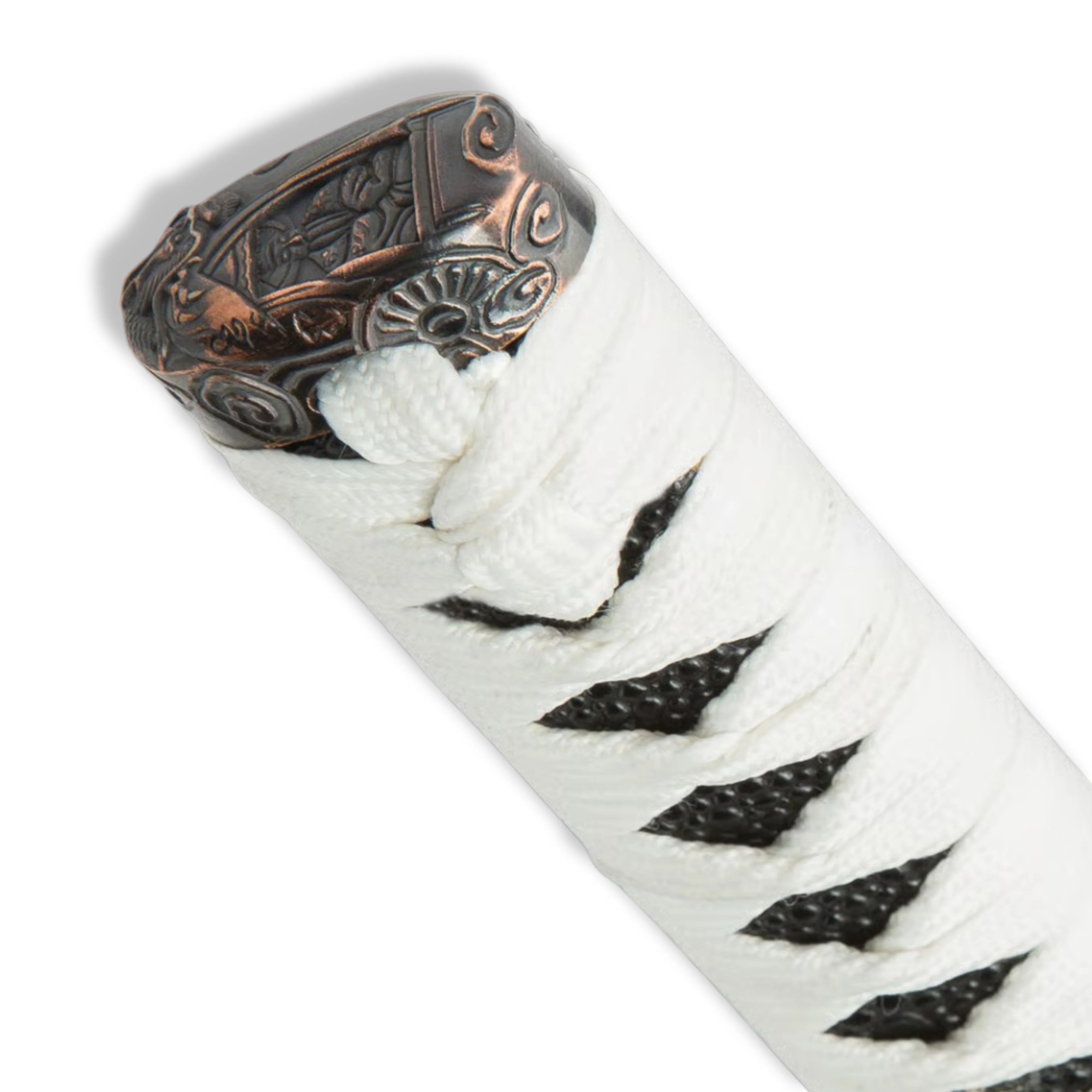 Premium Shinwa White Knight Black Katana Damascus Sword with damascus steel.