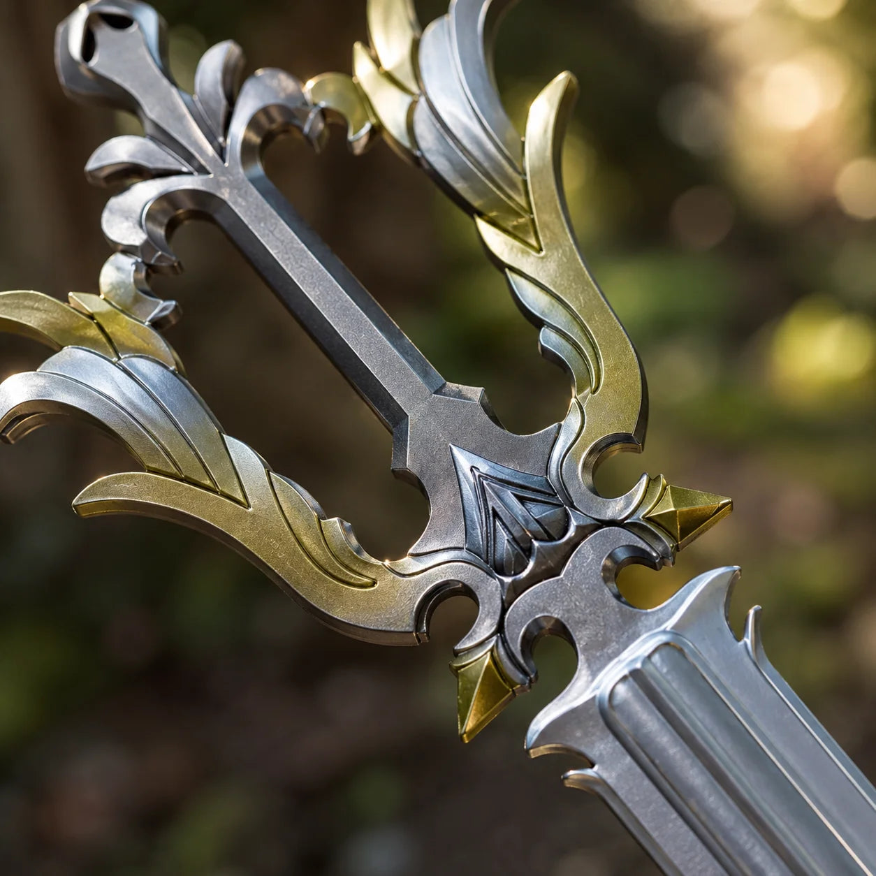 Sora Keyblade handle guard macro detail Kingdom Hearts Oathkeeper cosplay prop replica