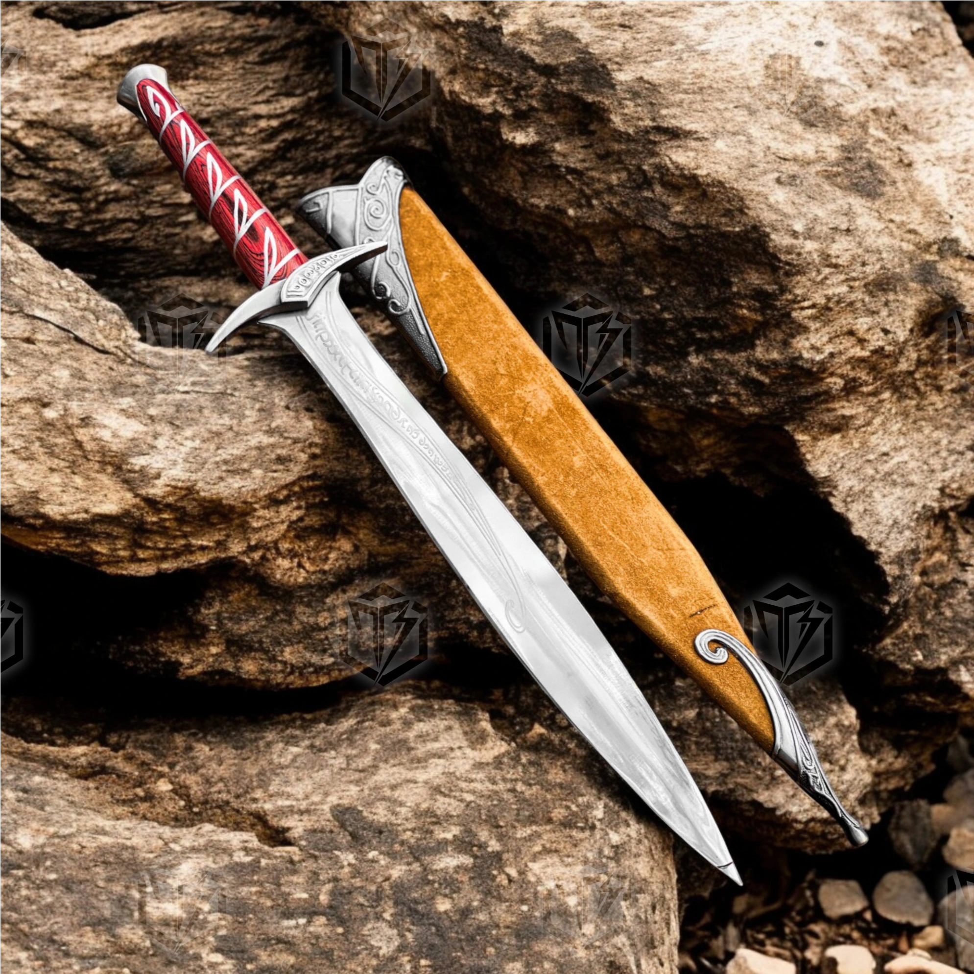 Premium Sting Elven Legacy Sword LOTR Replica with Mahogany Stand
