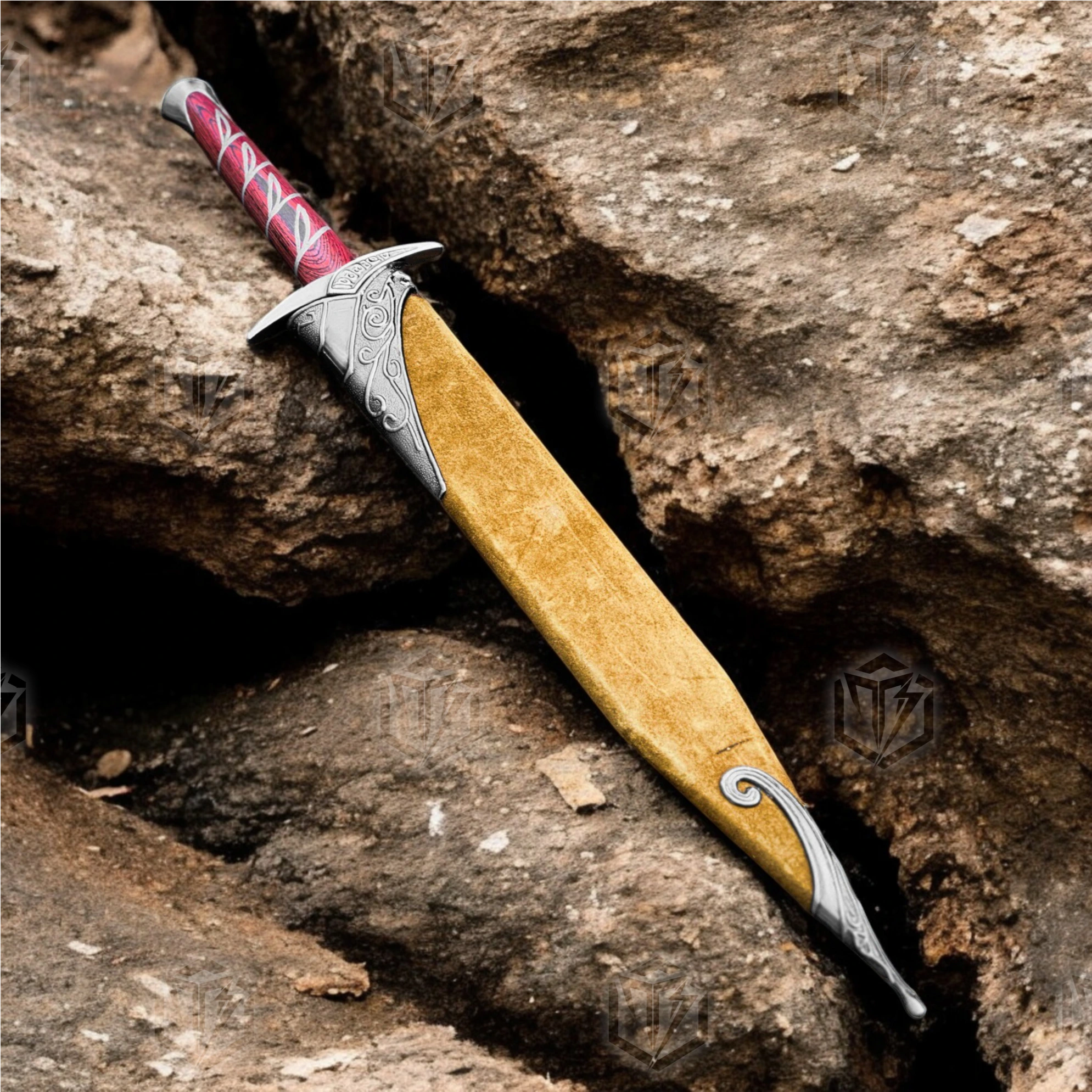 Premium Sting Elven Legacy Sword LOTR Replica with Mahogany Stand