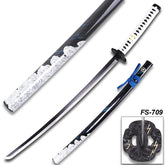 Ghost of Tsushima katana collectible with traditional wrapped handle and decorative scabbard
