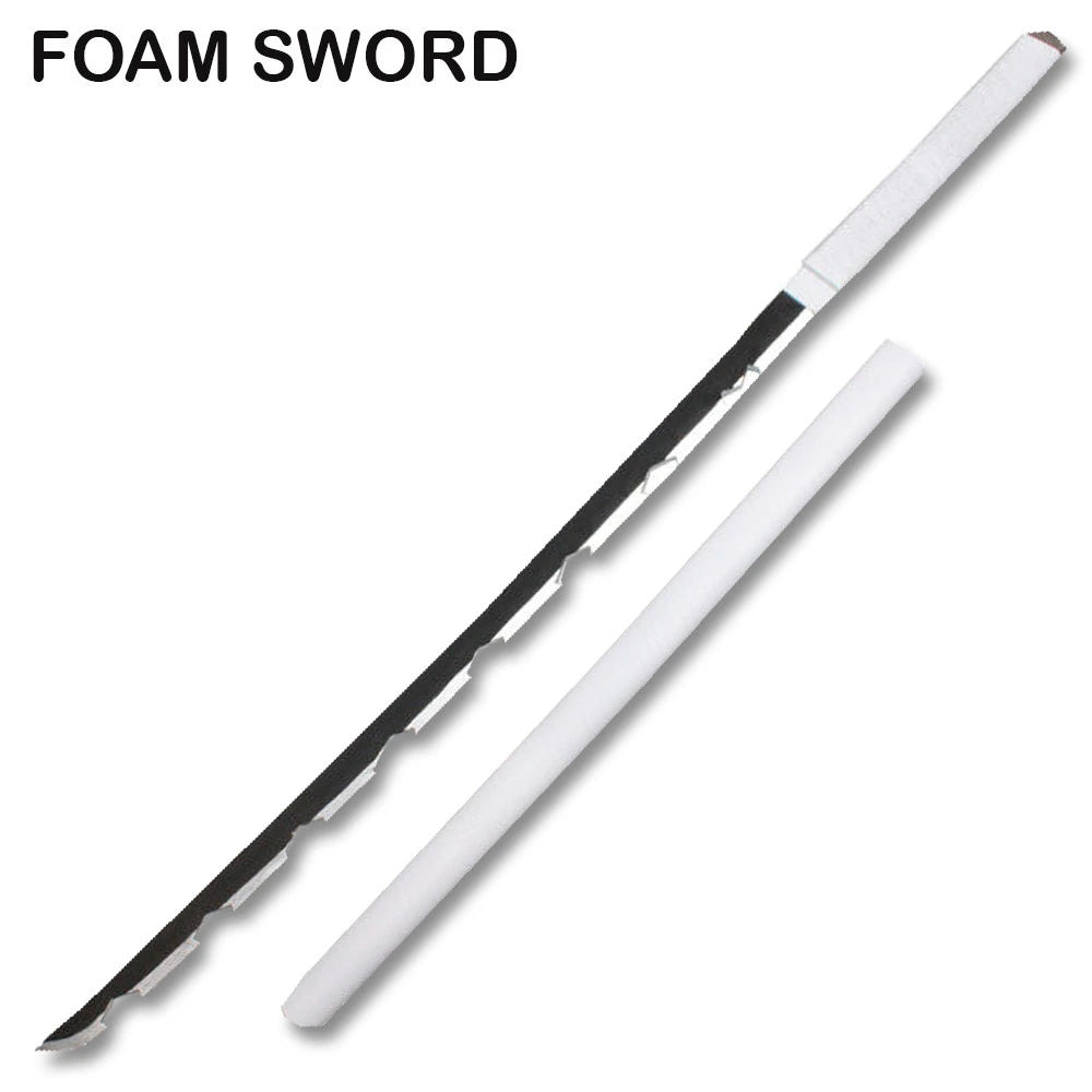 Close-up of Tanjiro foam katana handle and decorative guard designed for themed photography, fan displays and conventions