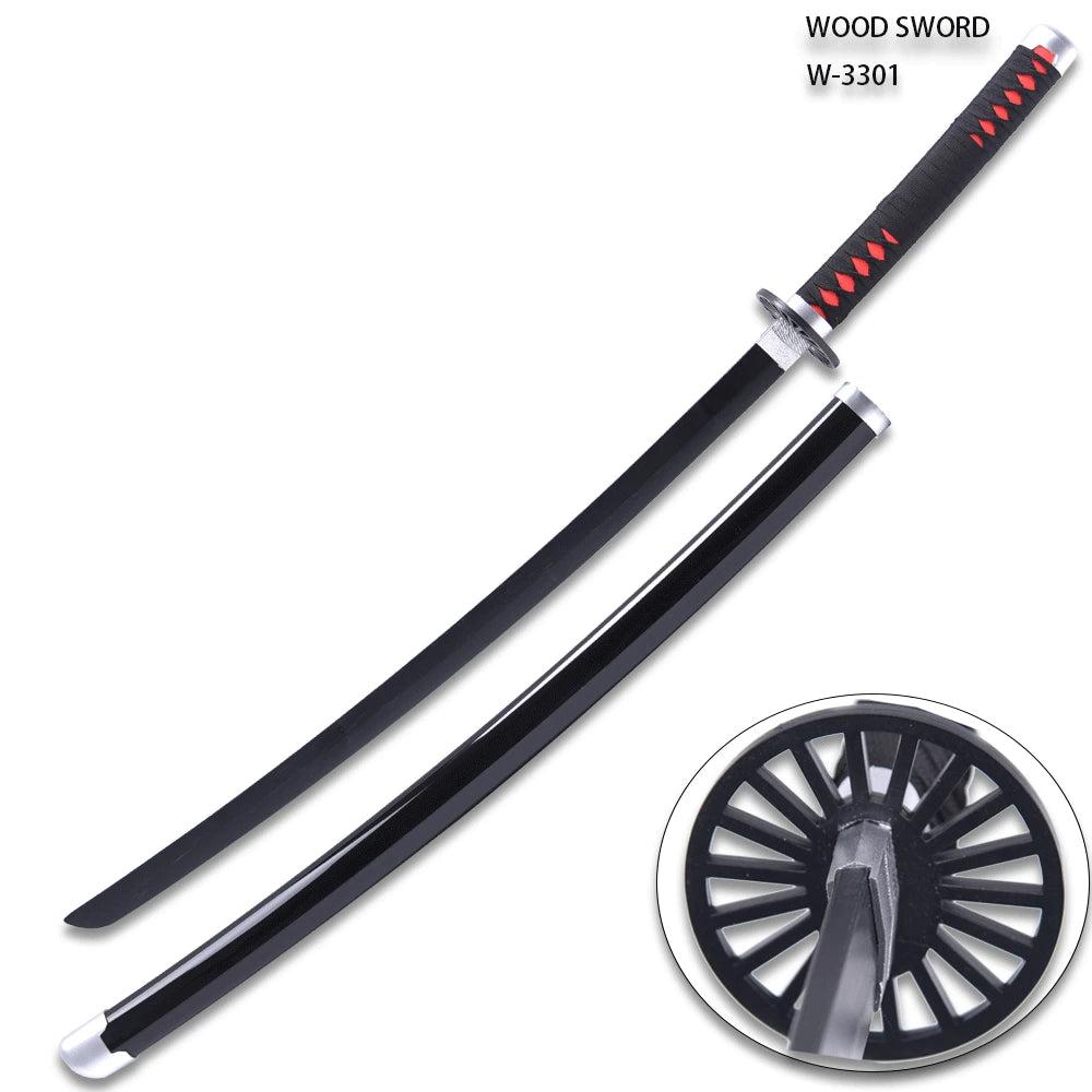 Detailed Demon Slayer Sword inspired by Tanjiro Kamado for cosplay conventions, photography, and gaming displays