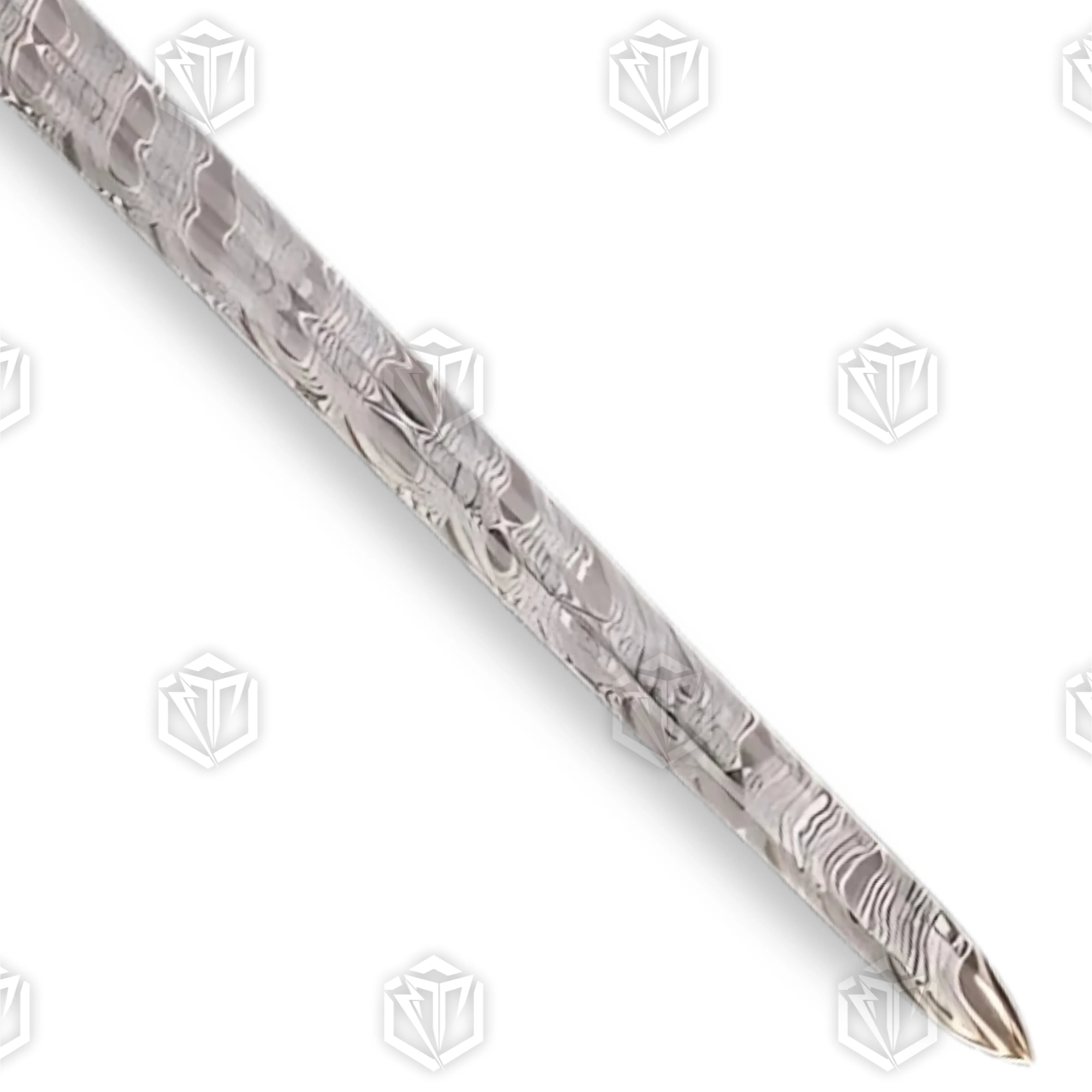 Premium Templar Knights Damascus Premium Longsword Replica with damascus steel blade.