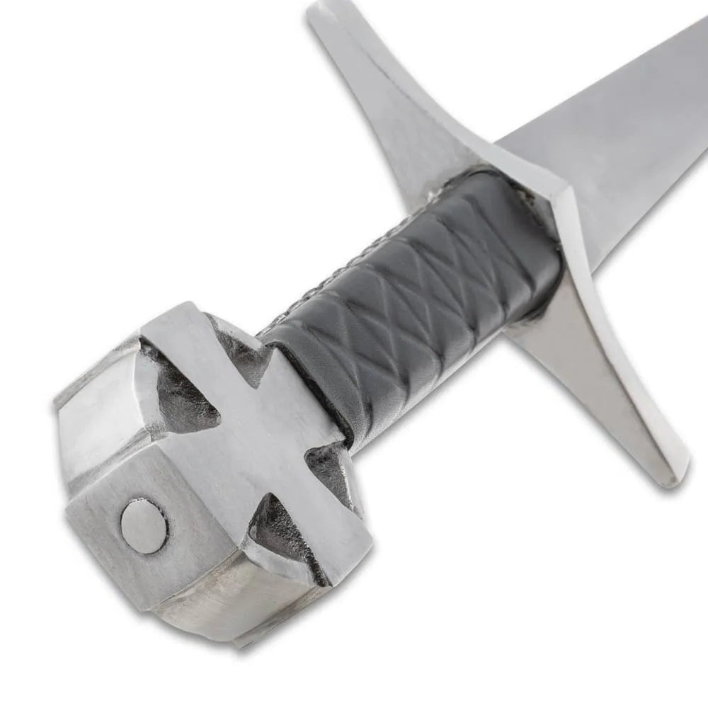 Templar Training Longsword displayed on wall mount, ideal for collectors of historical martial arts swords