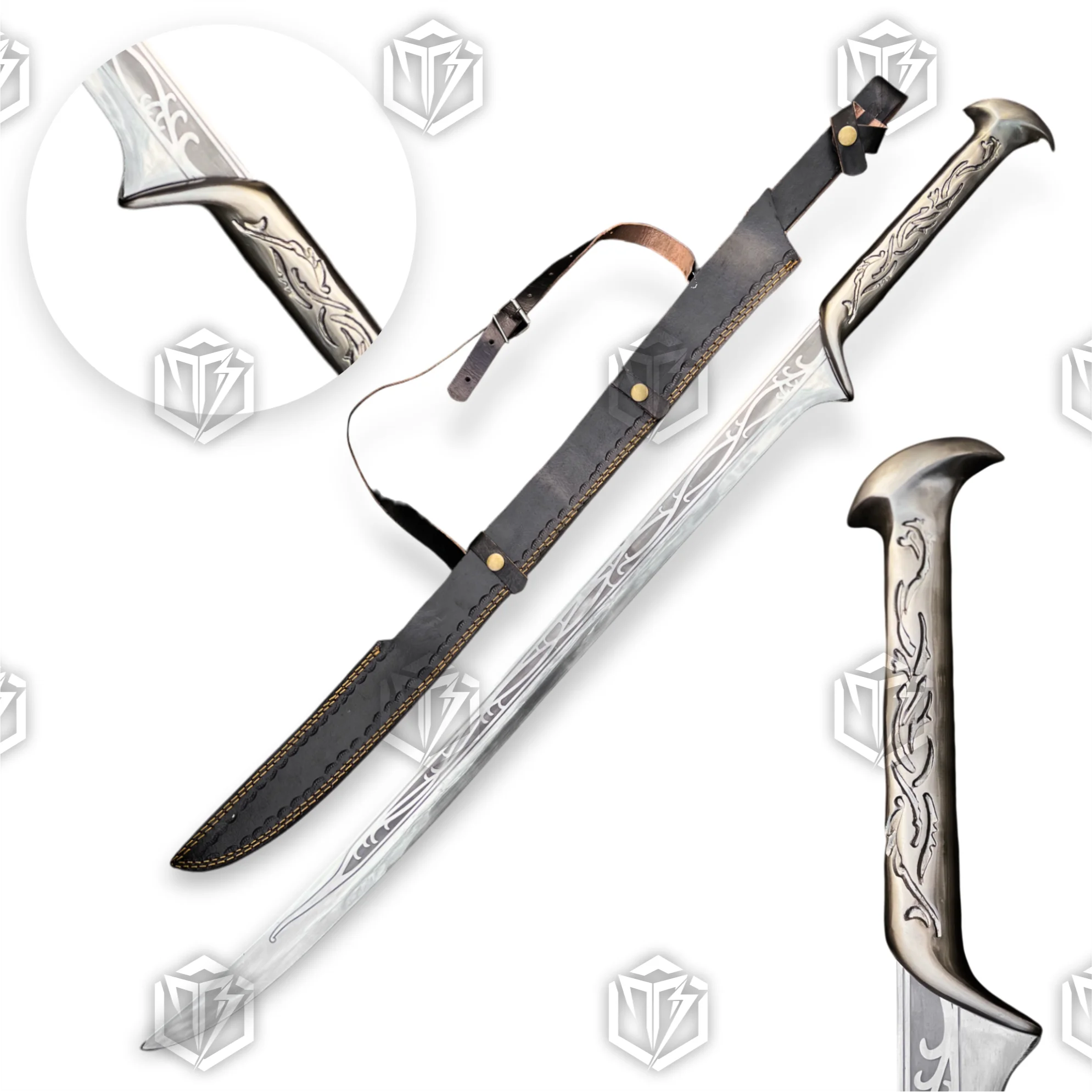Premium Thranduil Elven King Sword Replica with Mahogany Stand