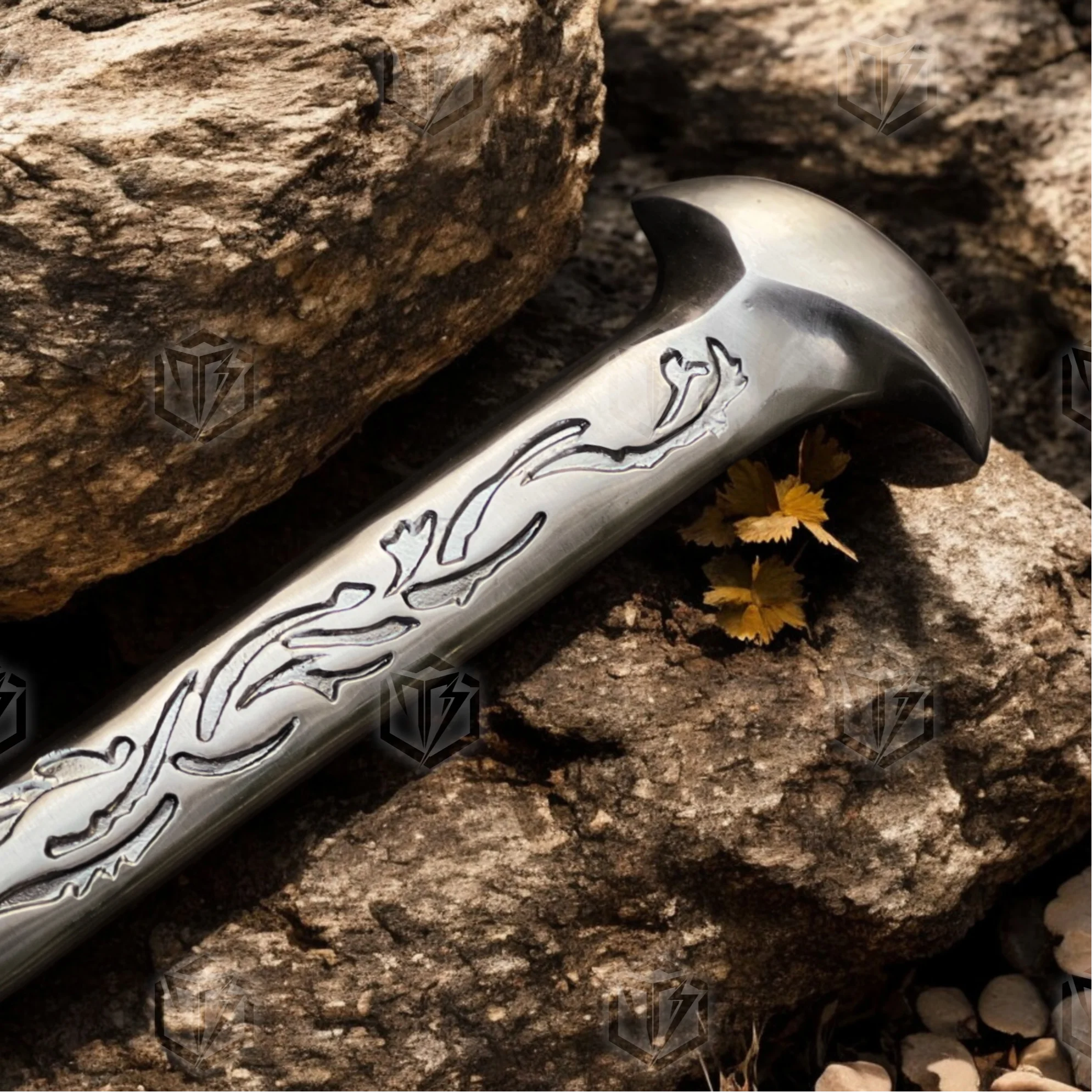 Premium Thranduil Elven King Sword Replica with Mahogany Stand