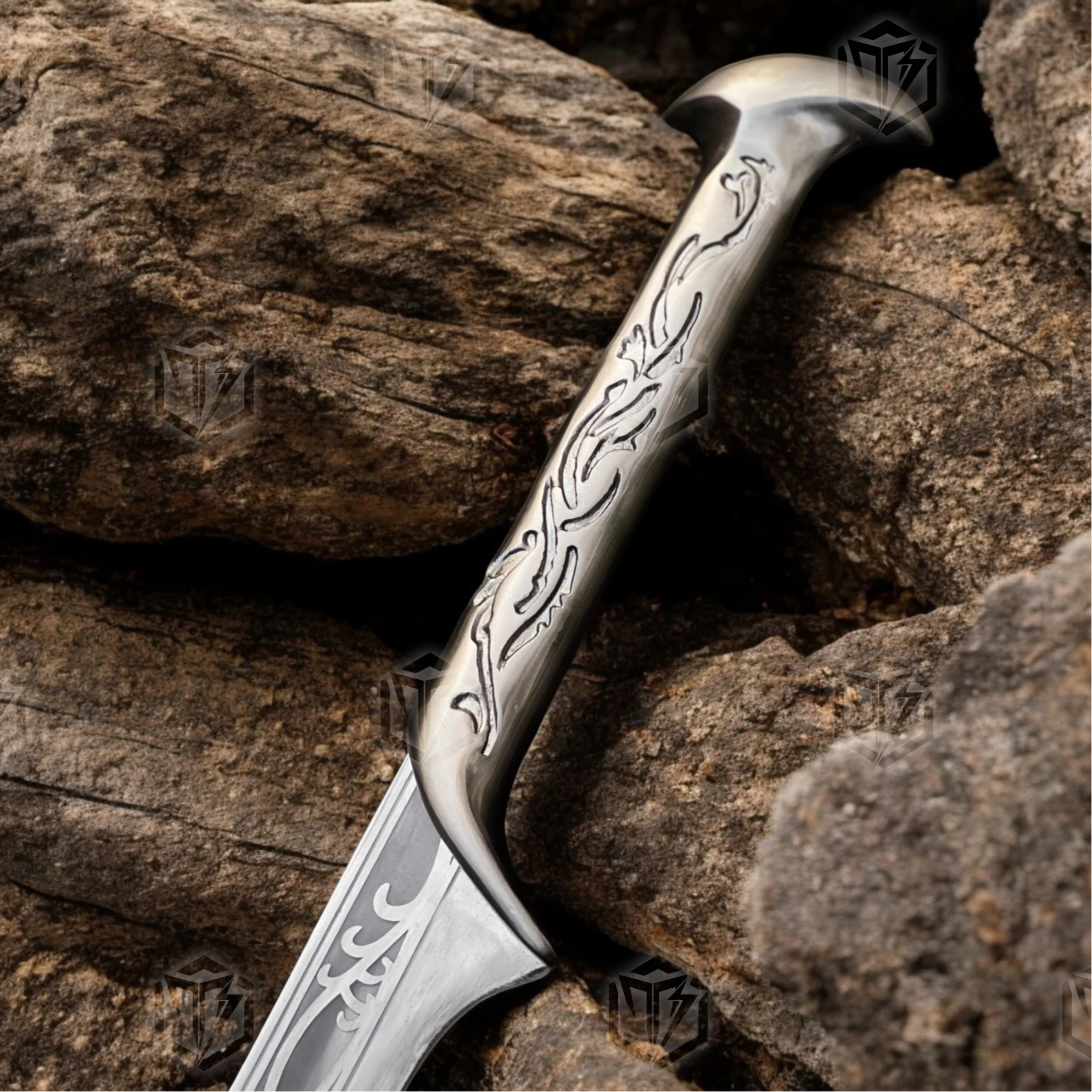 Premium Thranduil Elven King Sword Replica with Mahogany Stand