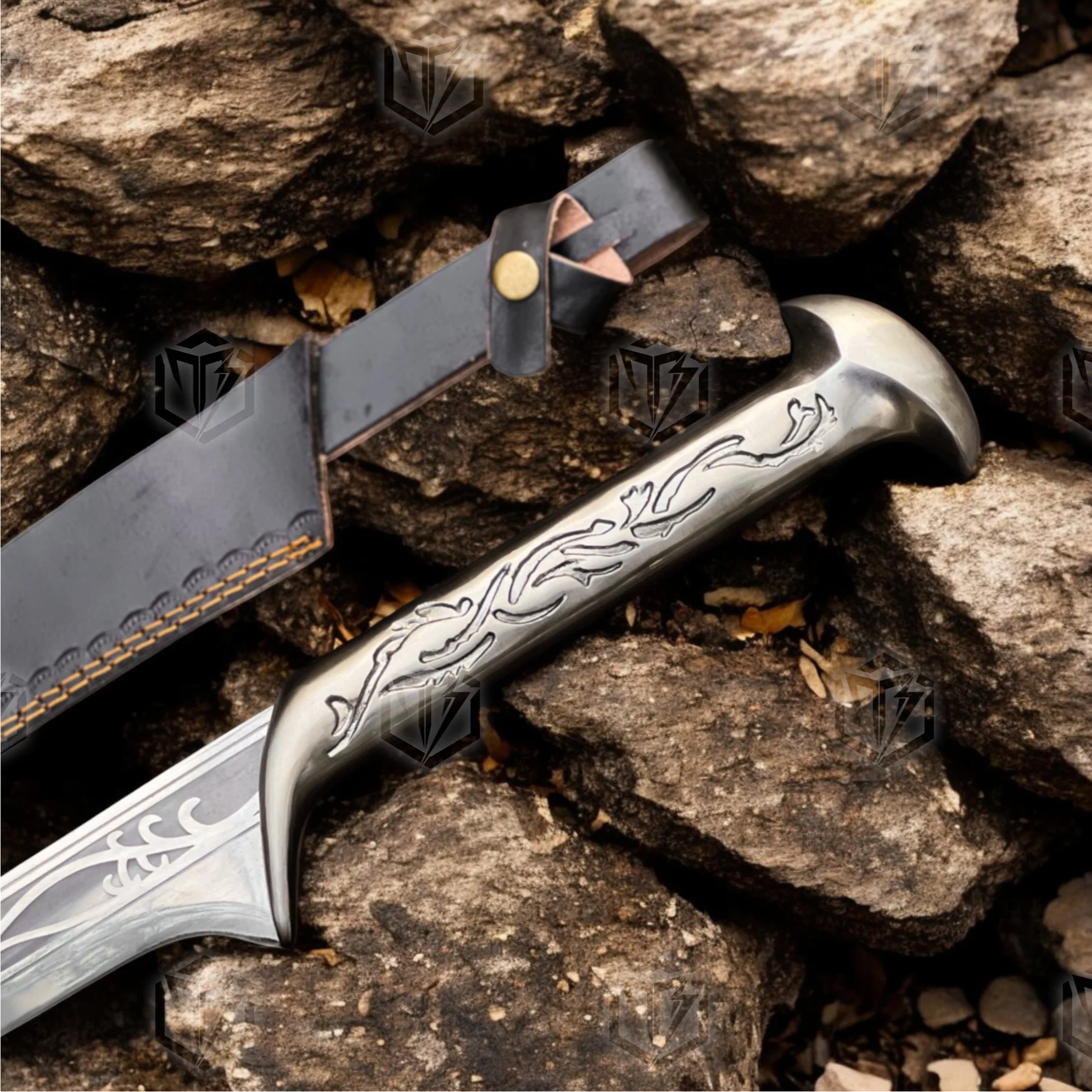 Premium Thranduil Elven King Sword Replica with Mahogany Stand