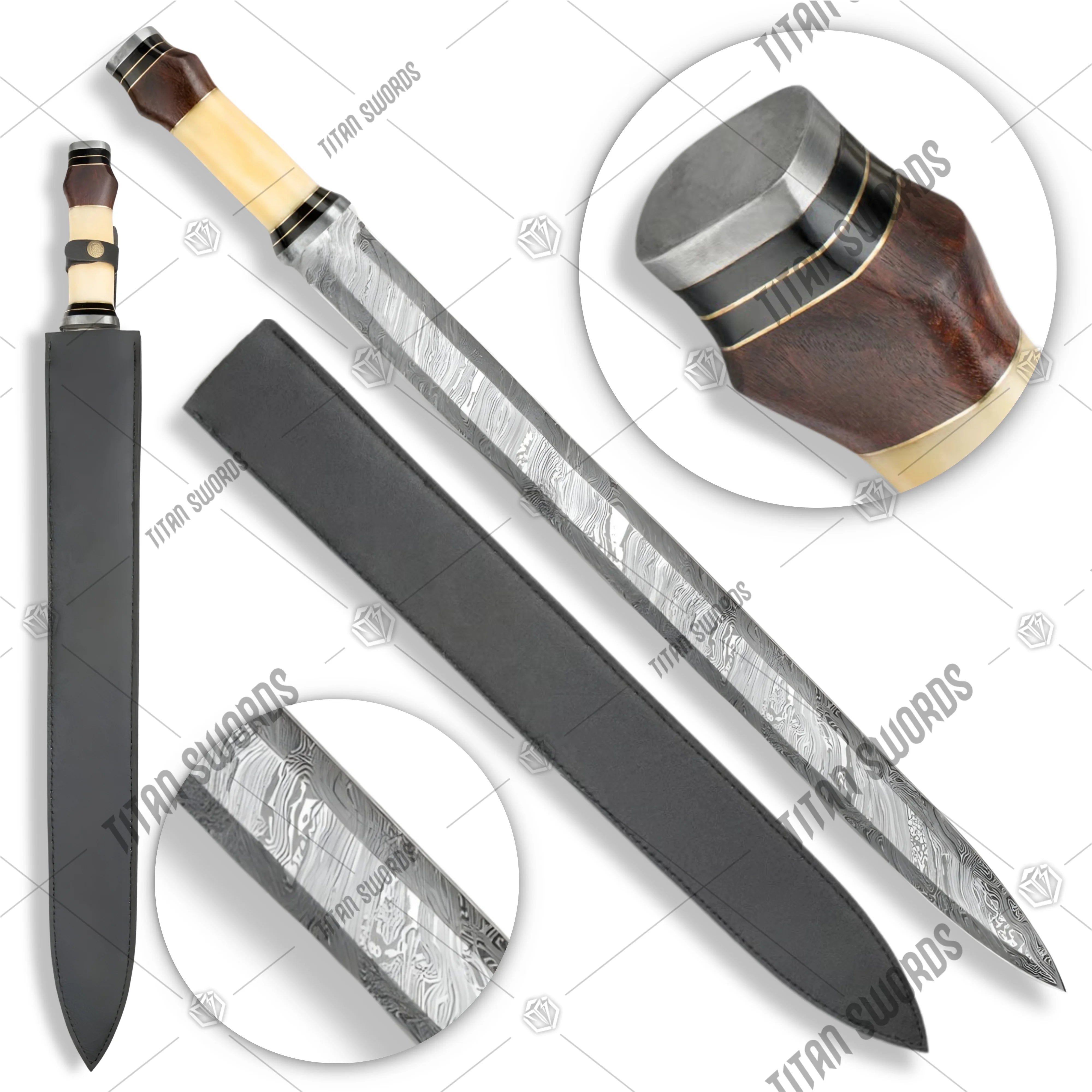 Premium Timber Wolf Saga Handmade Damasus Steel Sword with damascus steel.