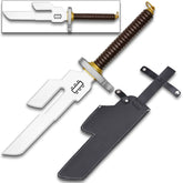 Toji Fushiguro Inverted Spear of Heaven display collectible inspired by Jujutsu Kaisen featuring premium stainless steel construction, decorative double-edged design, detailed full-length handle, matching decorative sheath, and collector-quality craftsmanship for anime enthusiasts, cosplay displays, gaming rooms, and premium collector showcases.