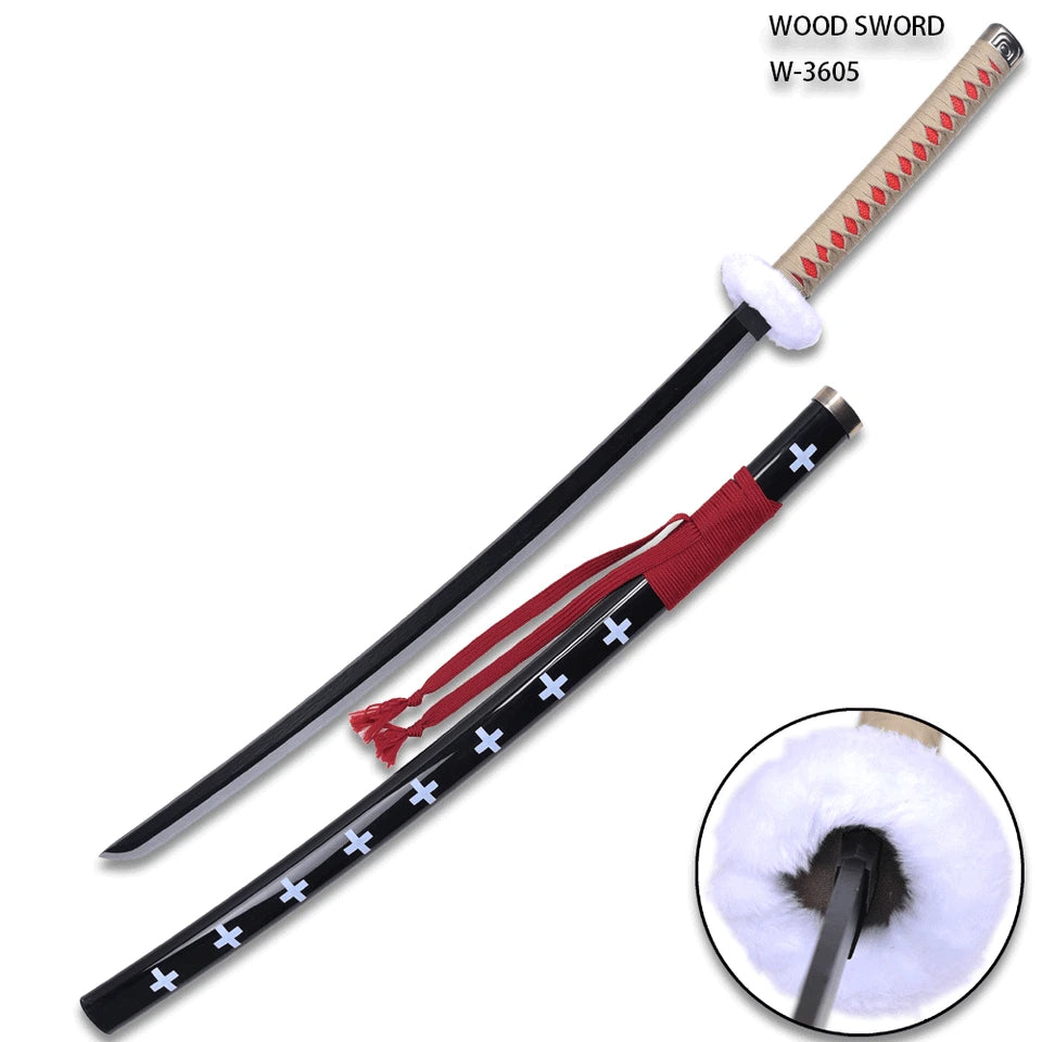 Detailed Trafalgar Law Red Sword and scabbard collectible inspired by the Heart Pirates captain from One Piece anime