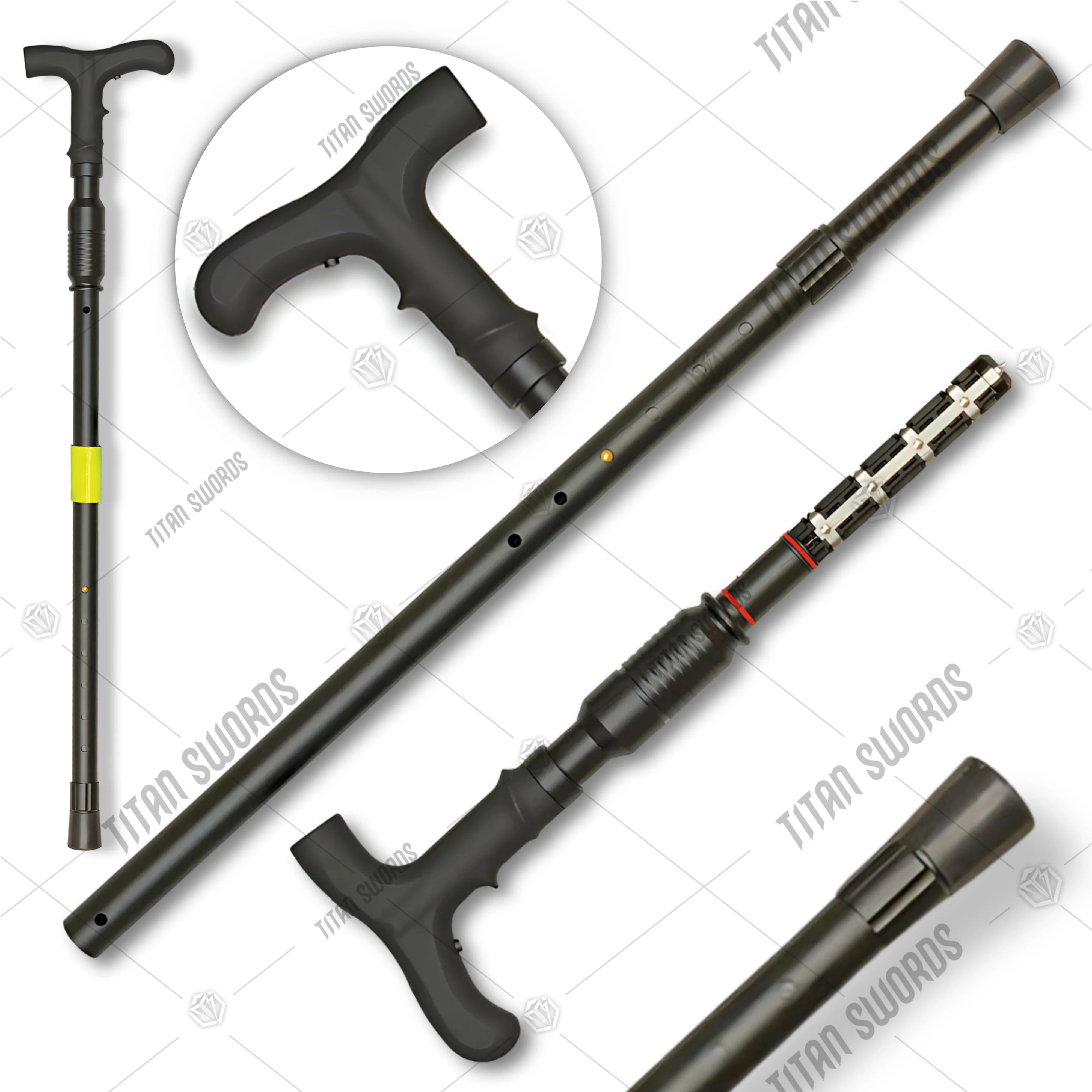 Premium Zap Covert Cane One Million Volt Stun Gun LED Flashlight with LED Flashlight.