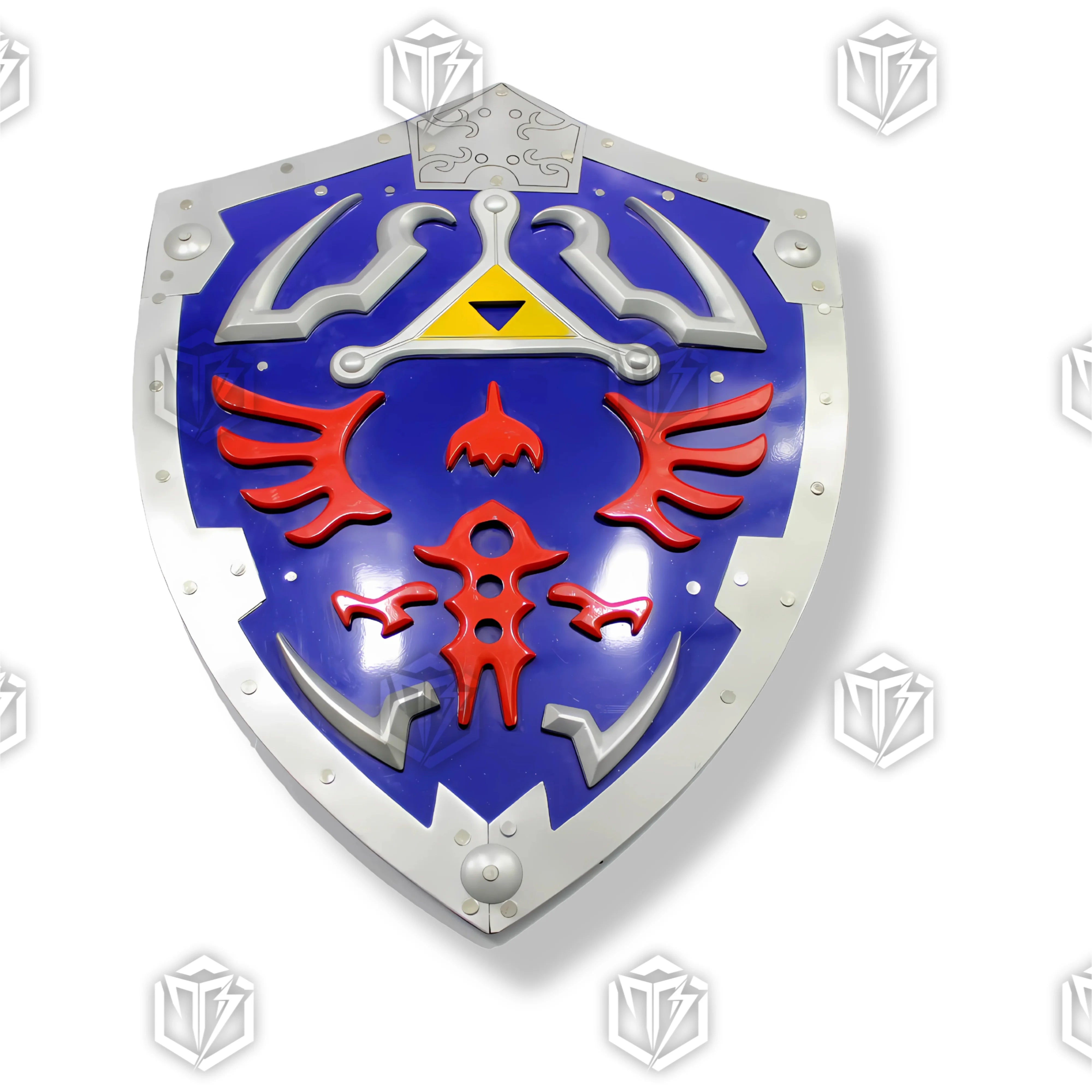Premium Zelda Link Hylian Shield Triforce Replica with enamel paint.