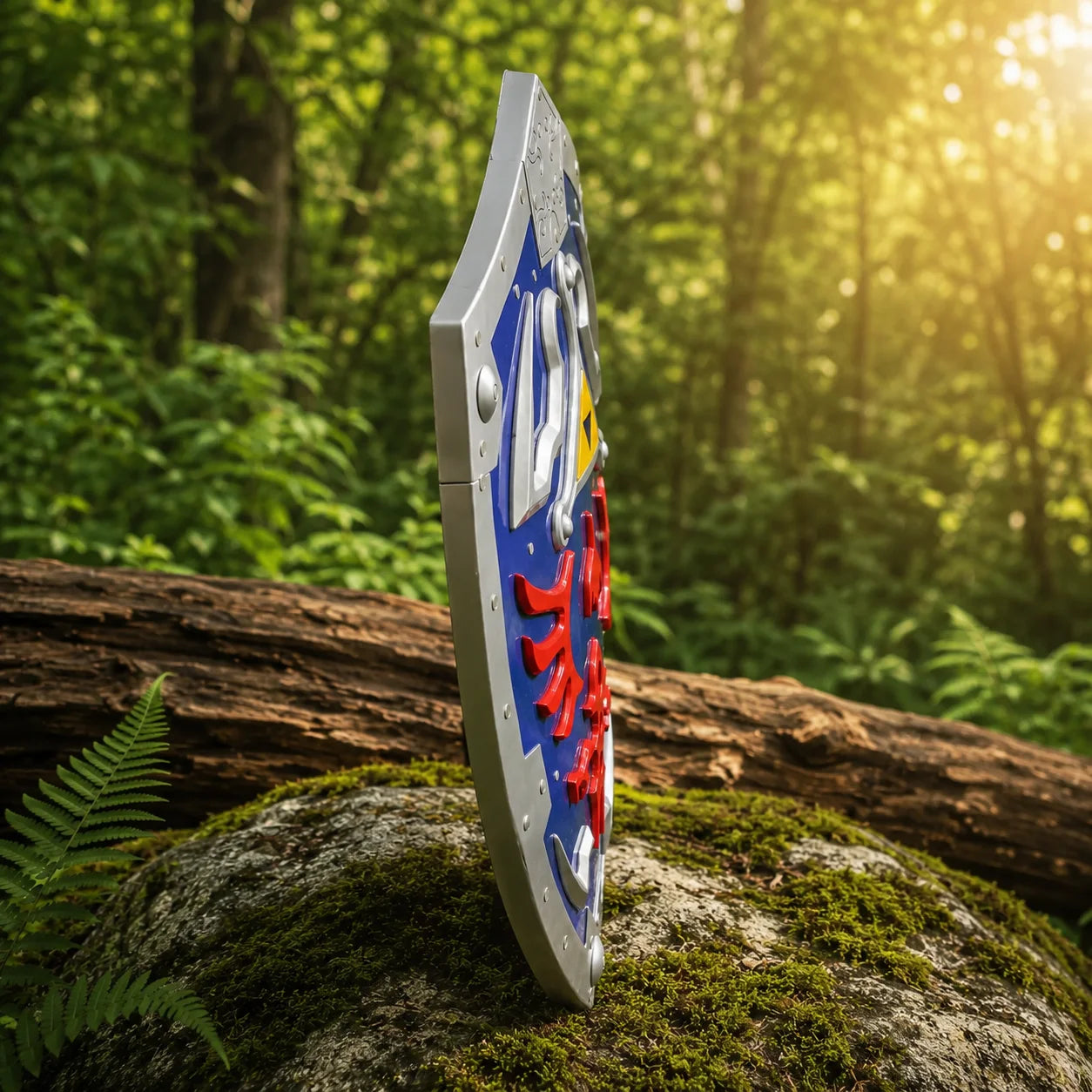 Legend of Zelda Hylian Shield display prop replica outdoors – fan gift collectible for wall mounting