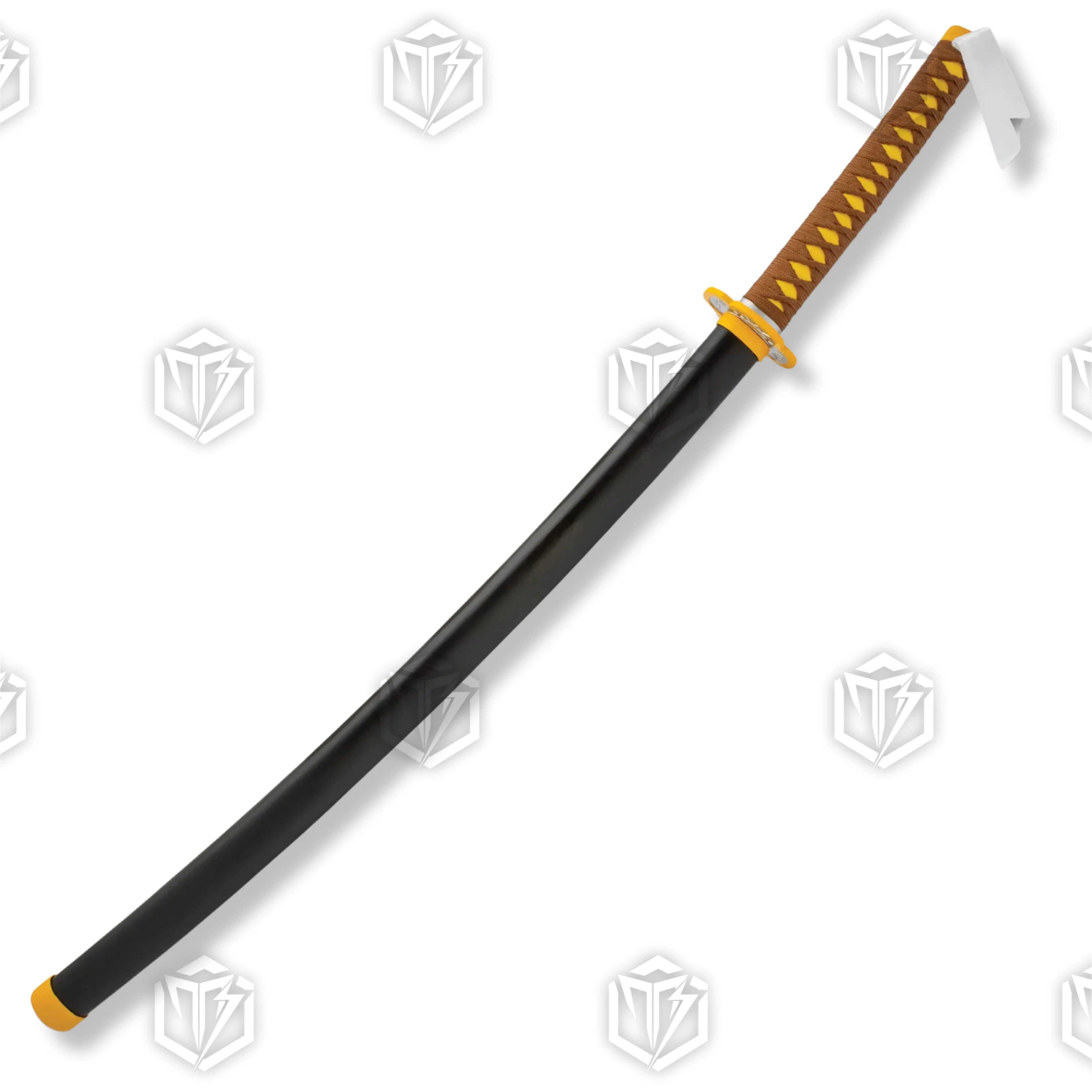 Premium Zenitsu Agatsuma Nichirin Demon Slayer Sword Replica with carbon steel blade.