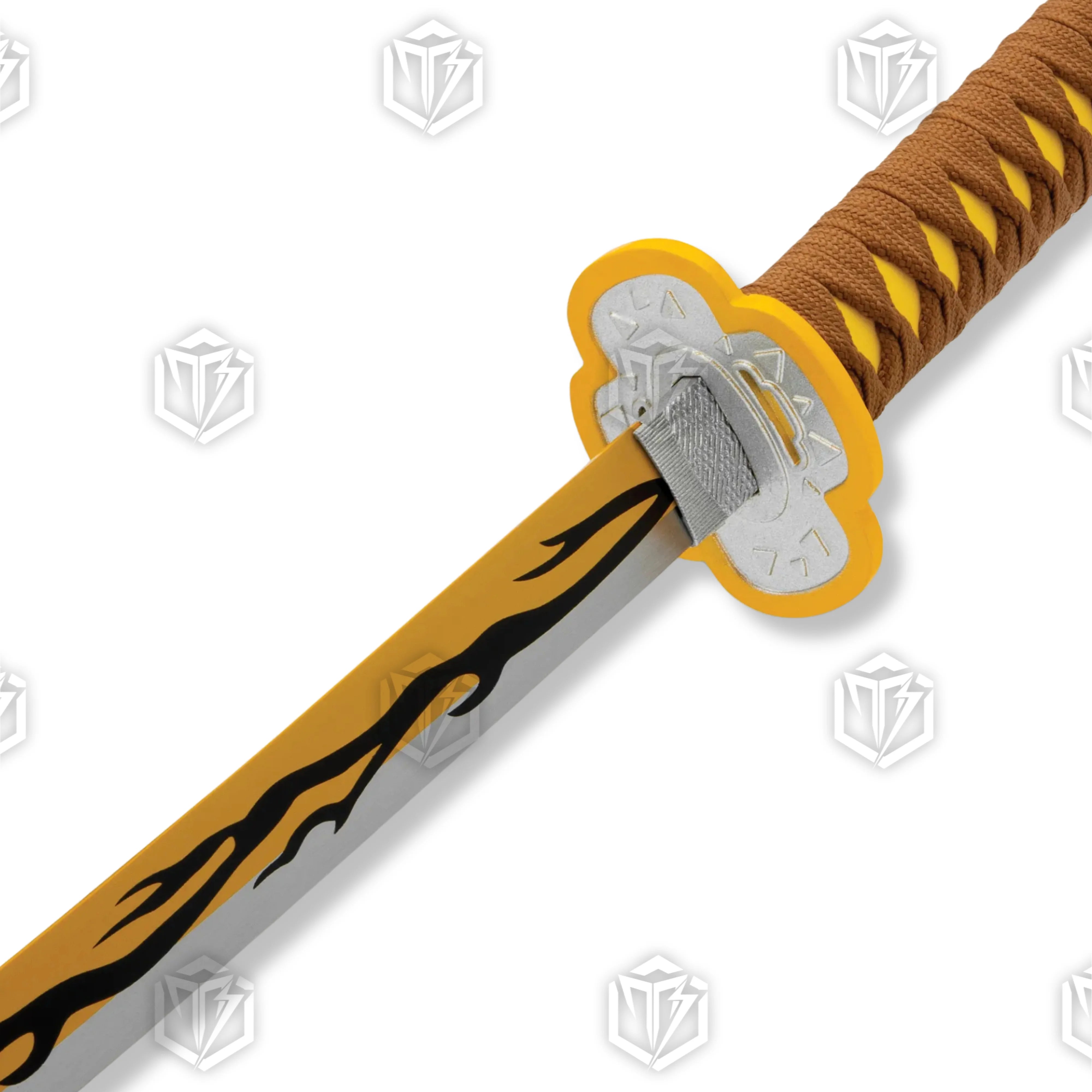 Premium Zenitsu Agatsuma Nichirin Demon Slayer Sword Replica with carbon steel blade.