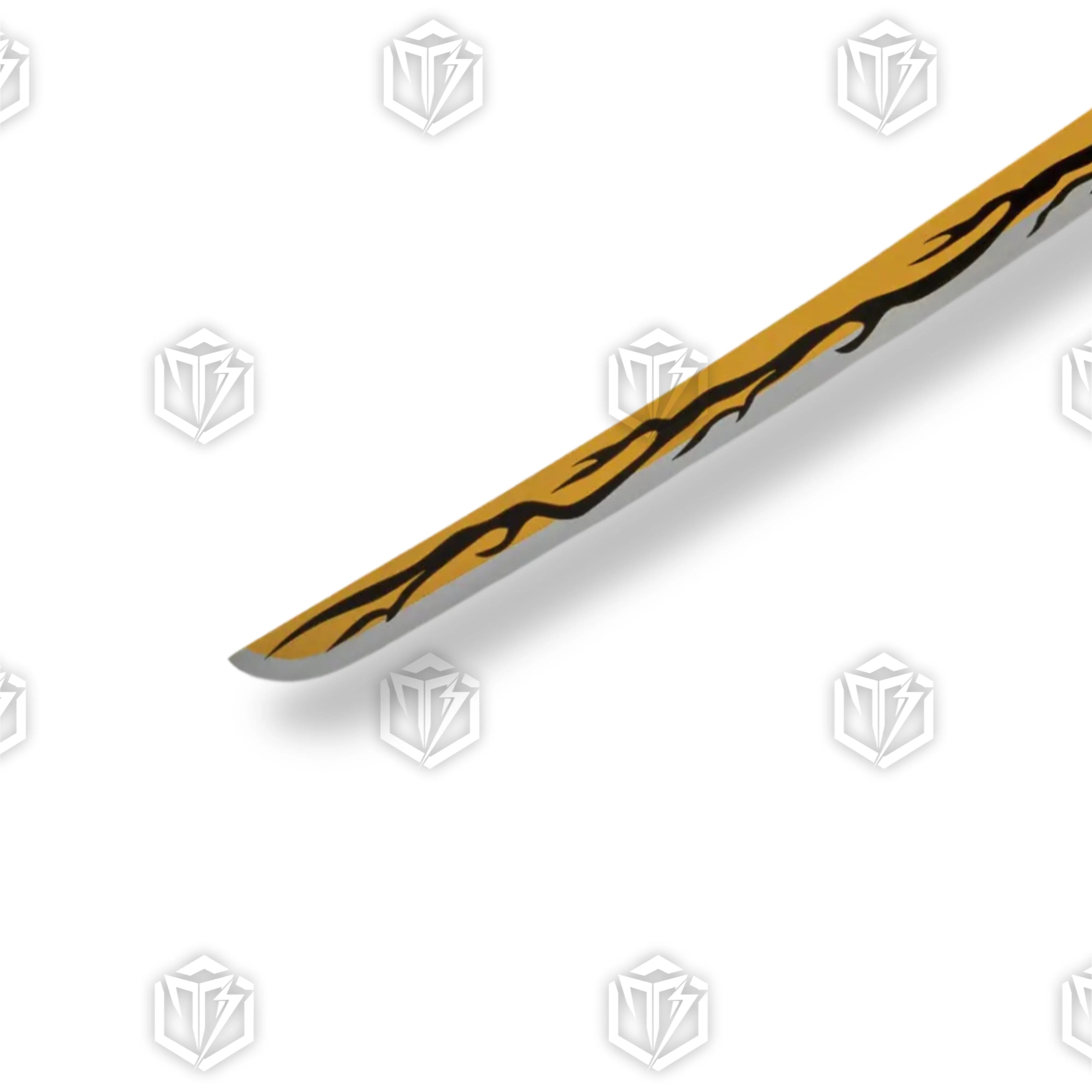 Premium Zenitsu Agatsuma Nichirin Demon Slayer Sword Replica with carbon steel blade.