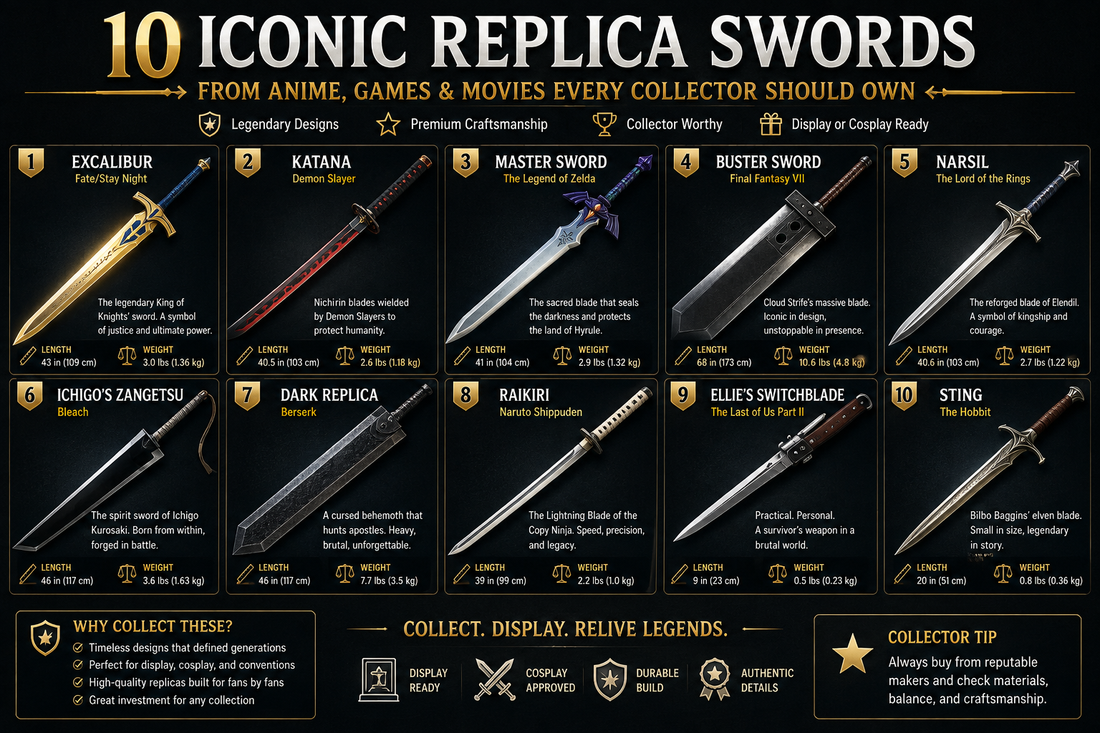 10 Iconic Replica Swords From Anime, Games & Movies Every Collector Should Own