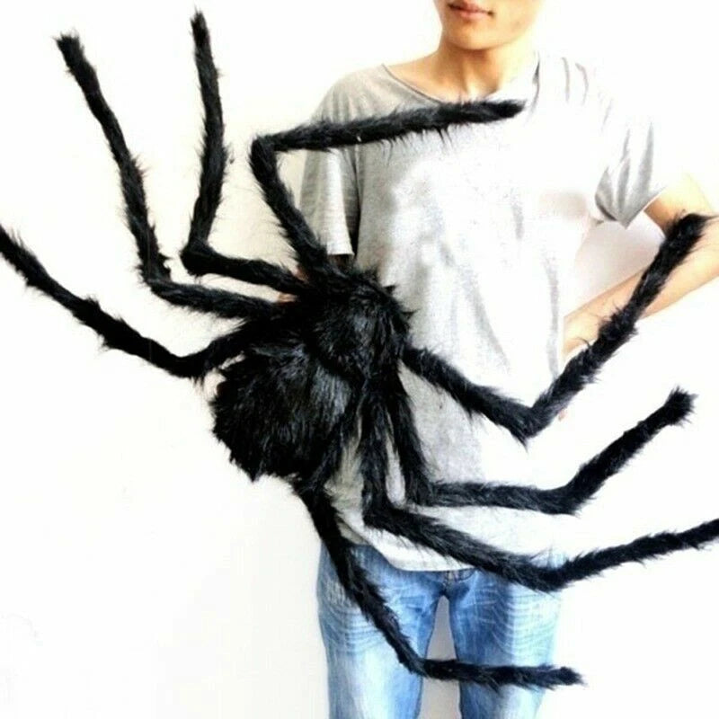 Soft Giant Halloween Spider 35 Inch 2 Pack Haunted House Porch and Outdoor Display