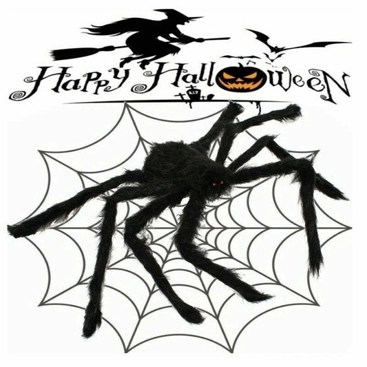 2 Pack 35 Inch Giant Fake Spider Halloween Decor, Soft Haunted House Prop Yard Party Display Titan Swords