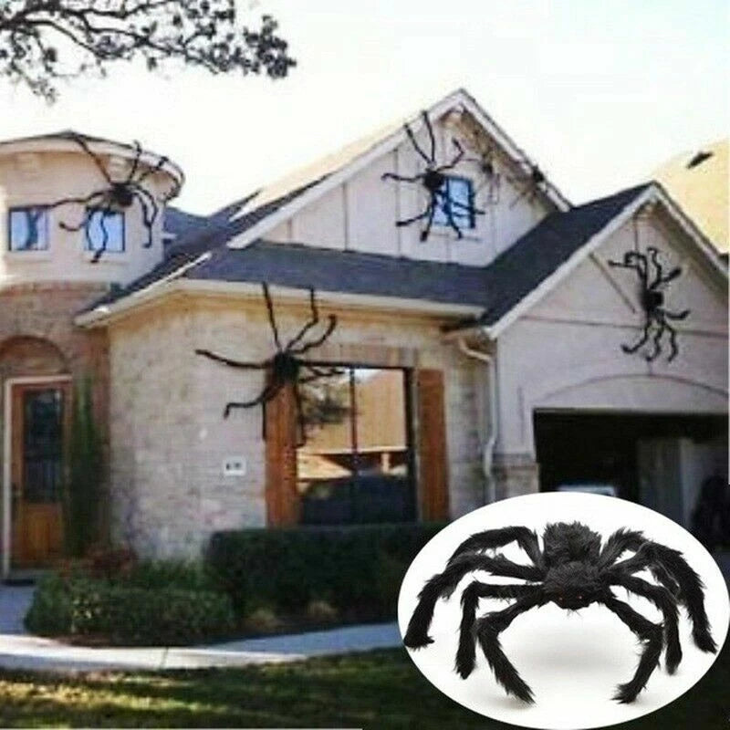 2 Pack Oversized 35 Inch Fake Spider Halloween Yard and Party Spooky Prop Decor