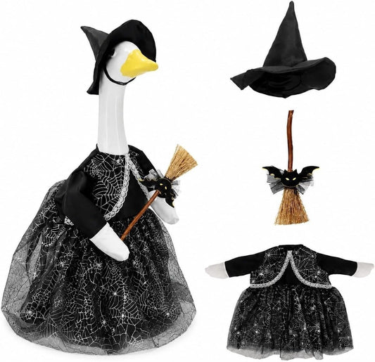 23 Inch Halloween Goose Pumpkin Witch Costume Spooky Porch Lawn Yard Display