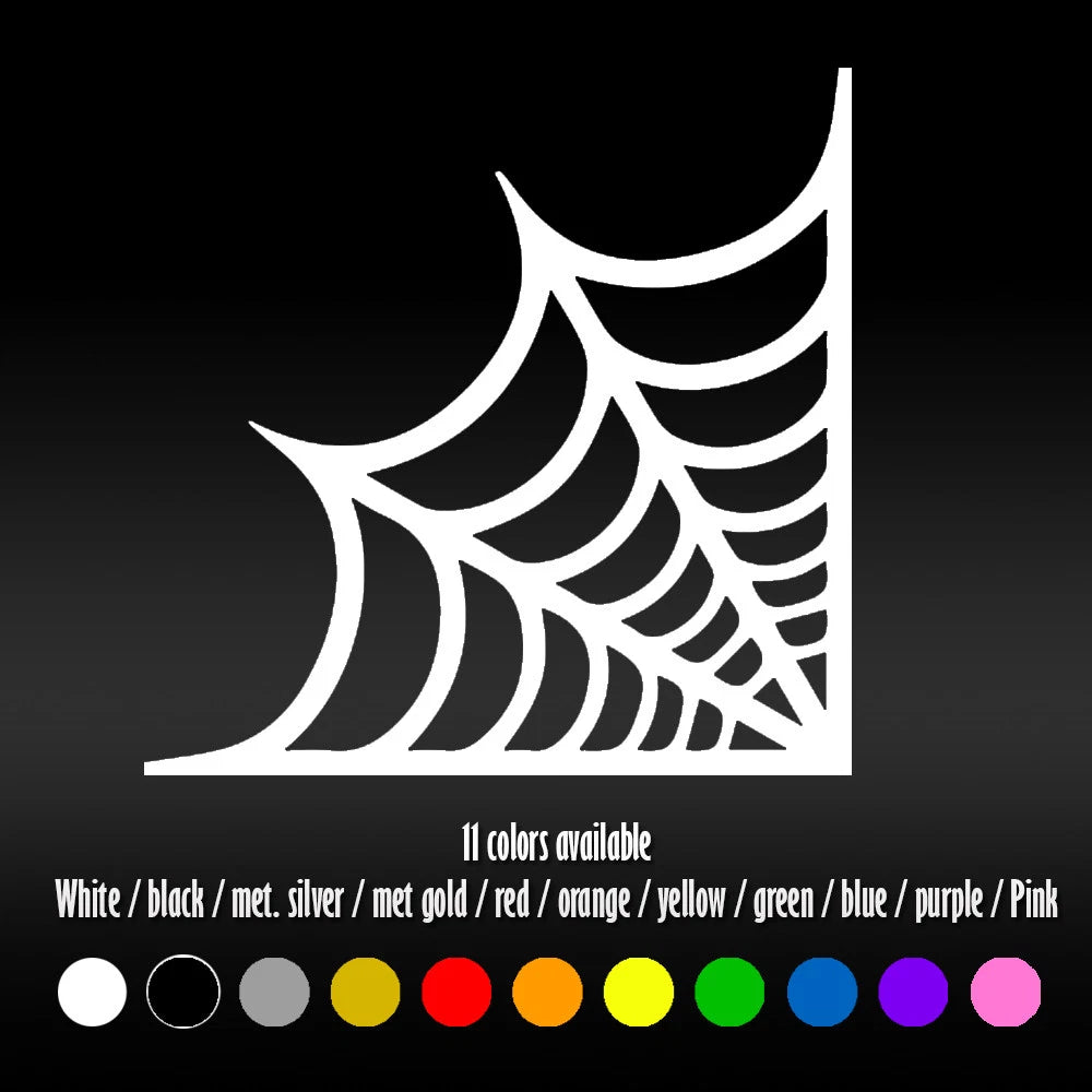 2 Pack 6 Inch Spider Web Corner Cobweb Halloween Vinyl Decal Sticker for Car Window and Glass Titan Swords