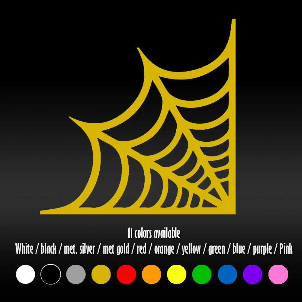 Spooky Spider Web Corner Cobweb 6 Inch Halloween Vinyl Decal 2 Pack Window Sticker
