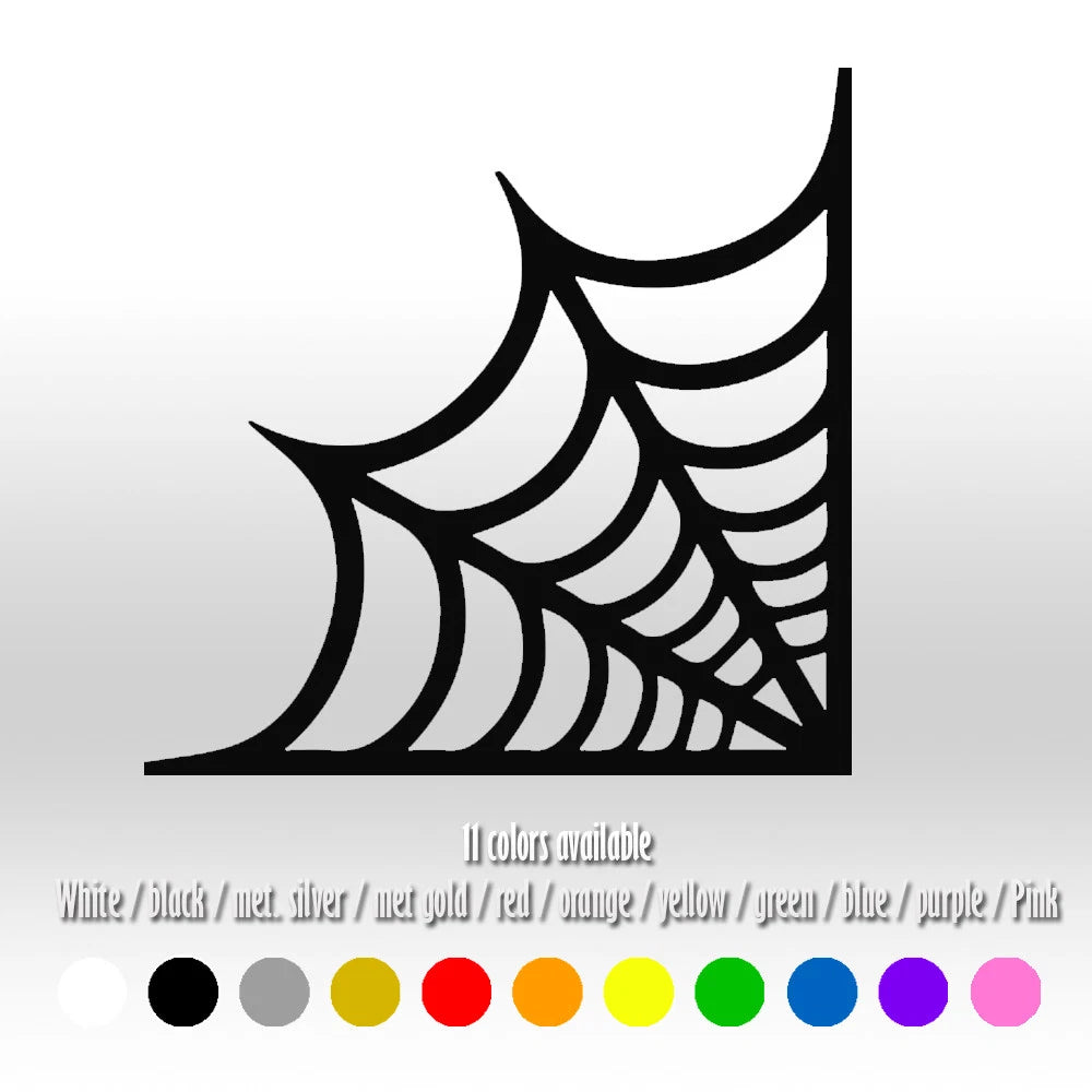 6 Inch Halloween Spider Web Cobweb Diecut Vinyl Sticker 2 Pack Car Window Decor
