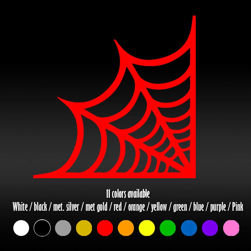 Spider Web Corner Cobweb Halloween Decal 6 Inch 2 Pack Home Window and Glass Sticker