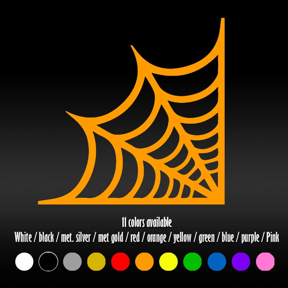 Spider Web Halloween Diecut Vinyl Sticker 6 Inch 2 Pack Home Window Seasonal Decor