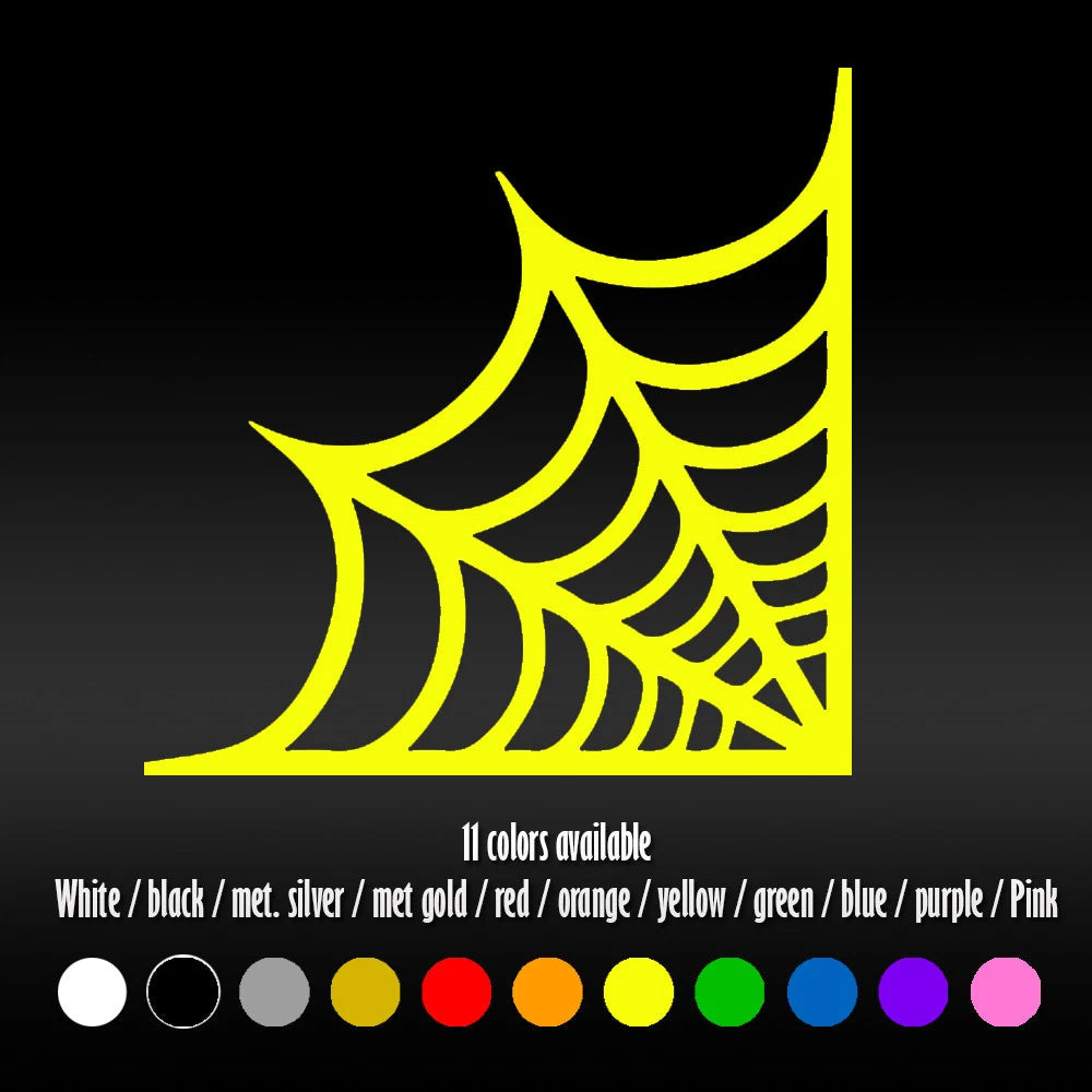 2 Pack 6 Inch Halloween Cobweb Diecut Decal Spider Web Corner Window Glass Display