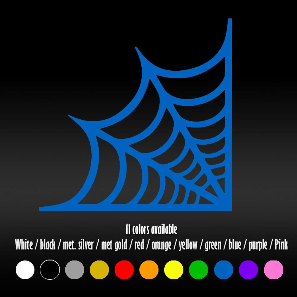 Halloween Vinyl Spider Web Cobweb Sticker 6 Inch 2 Pack Corner Car and Glass Decal