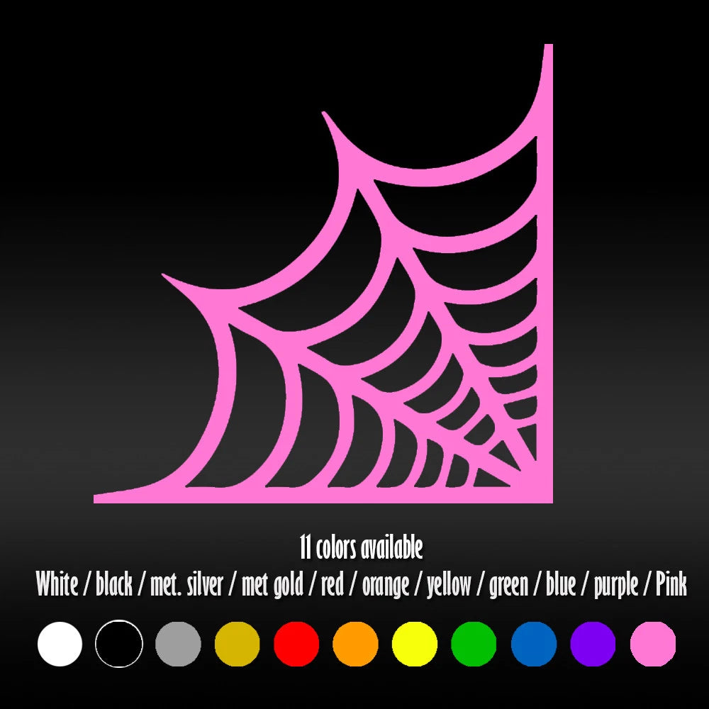 Diecut 6 Inch Spider Web Halloween Vinyl Sticker 2 Pack Storefront and Glass Decor