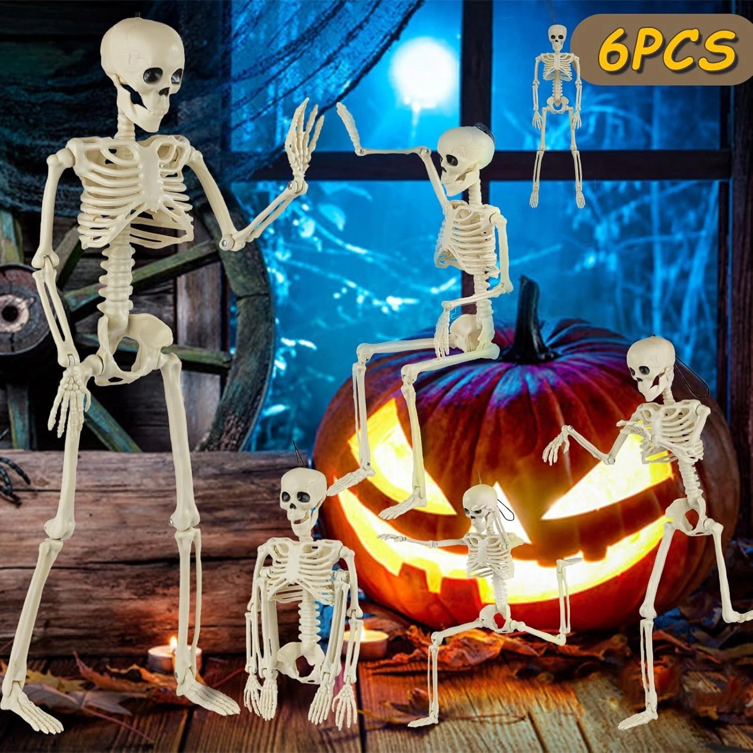 16 Inch Skeleton Set Halloween Indoor Outdoor Scary Party Decoration