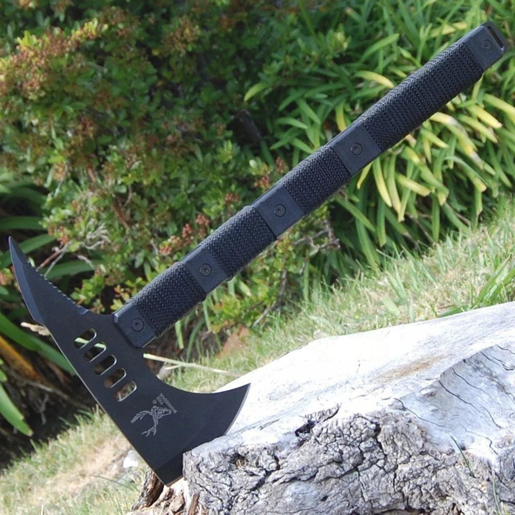 6PC Black Camping Survival Set spring assisted pocket knife