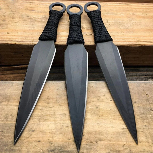 6PC Black Sword Set black knives