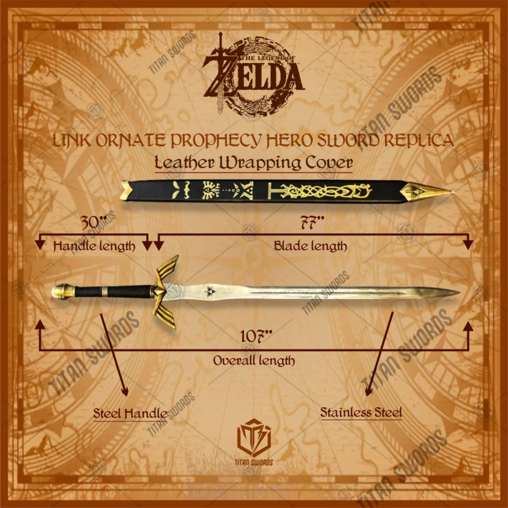 Zelda Link Ornate Prophecy Hero Sword