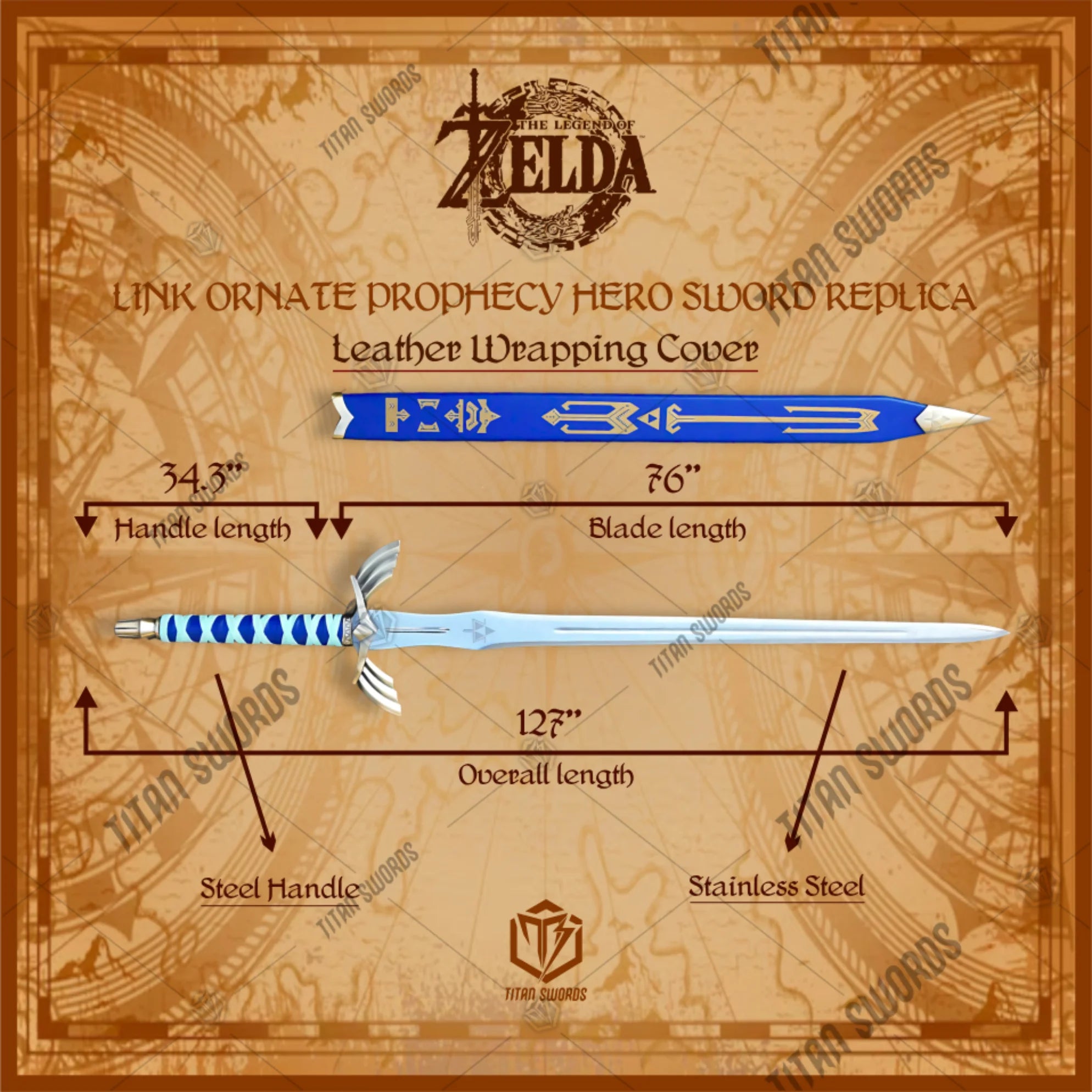Legend of Zelda Link Ornate Prophecy Hero Sword