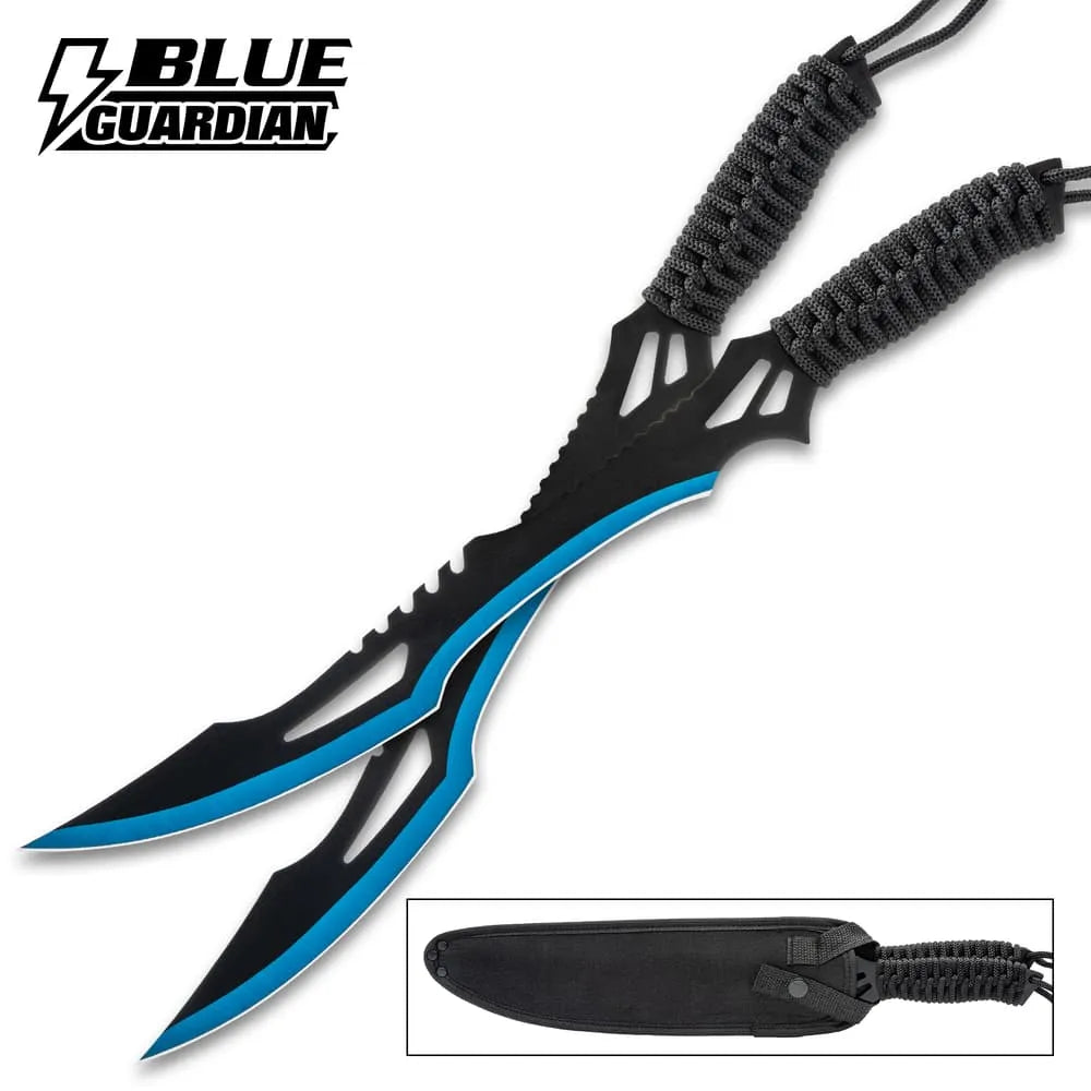 Blue Guardian Twin Machete Set with Sheath