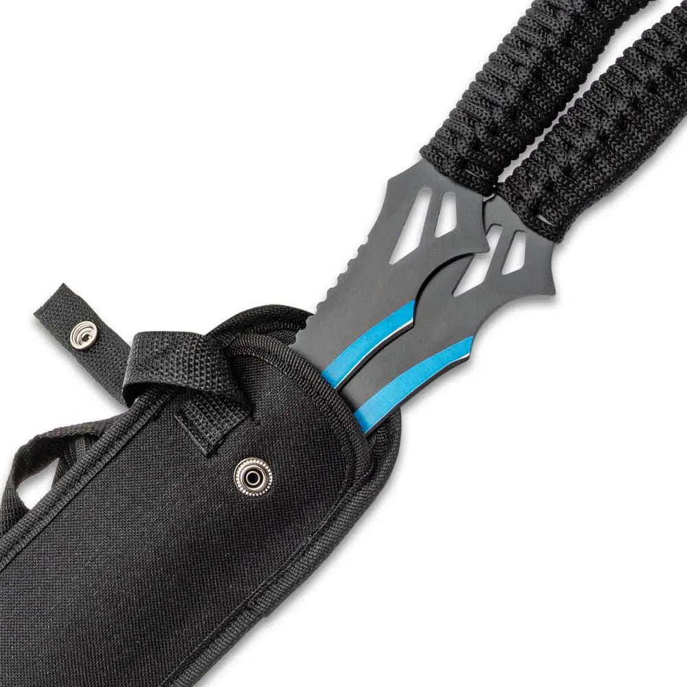 Blue Guardian Twin Machete Set with Sheath