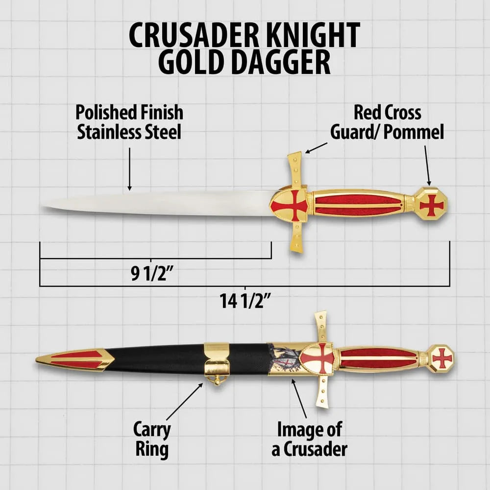 Crusader Knight Gold Dagger